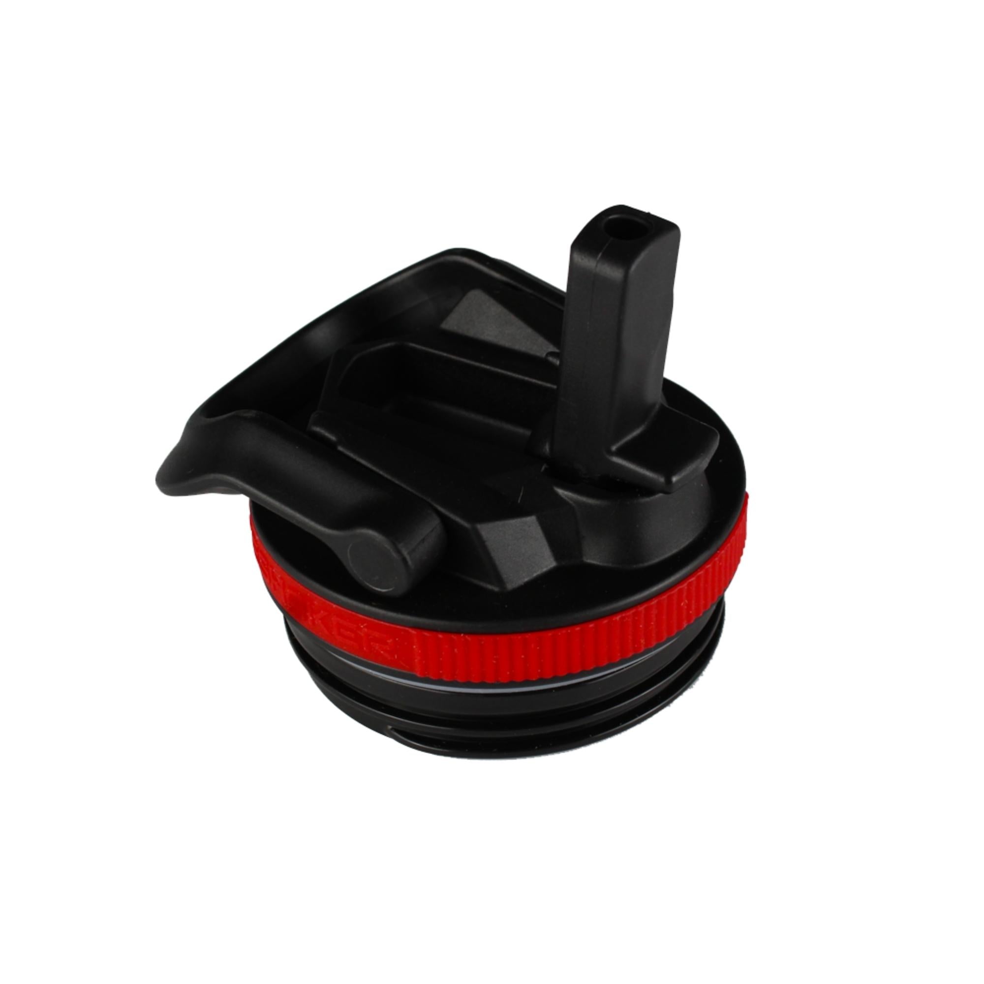 14oz & 20oz Sport Bottle Lid - Black Lid with Red Band