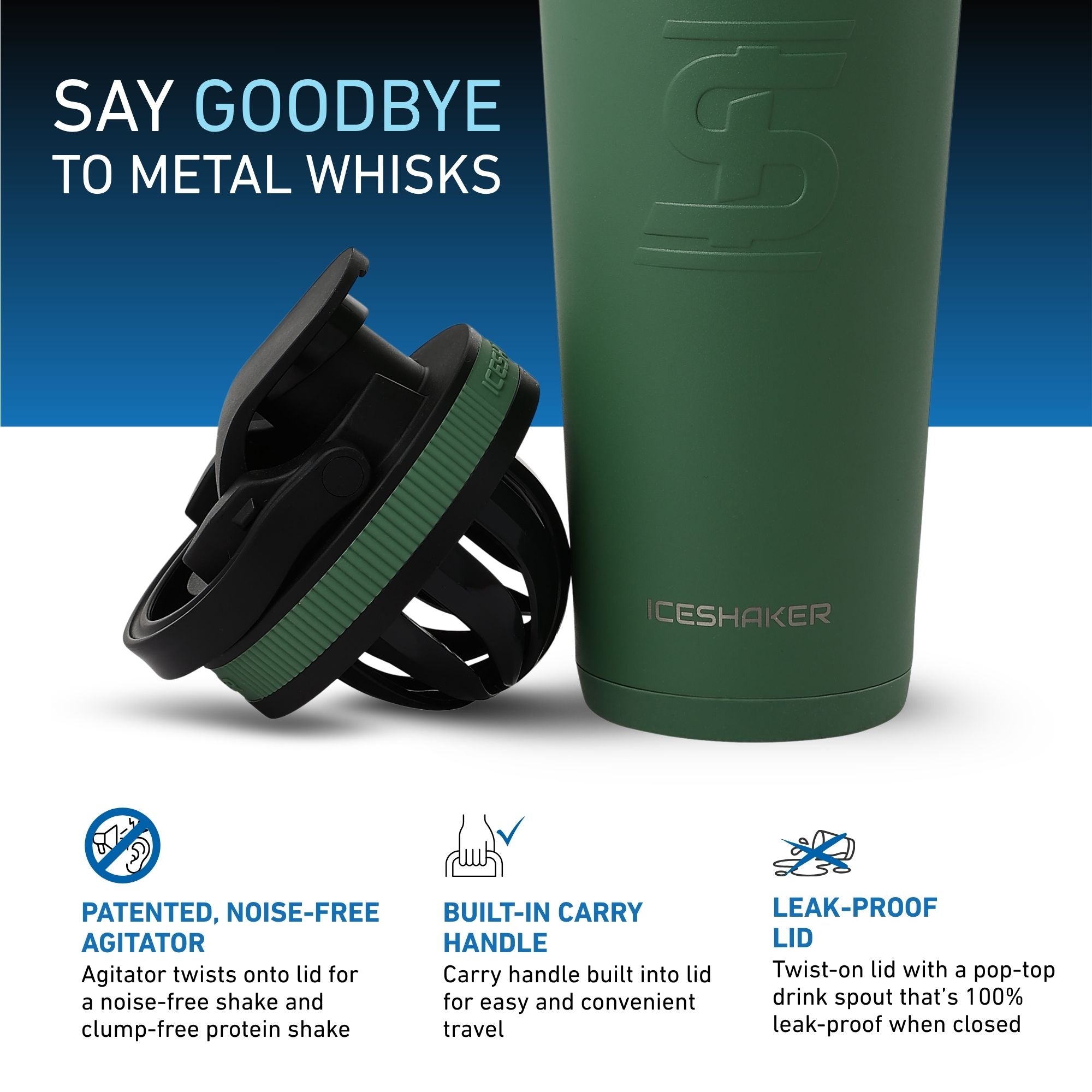 26oz Ice Shaker - Green Aura