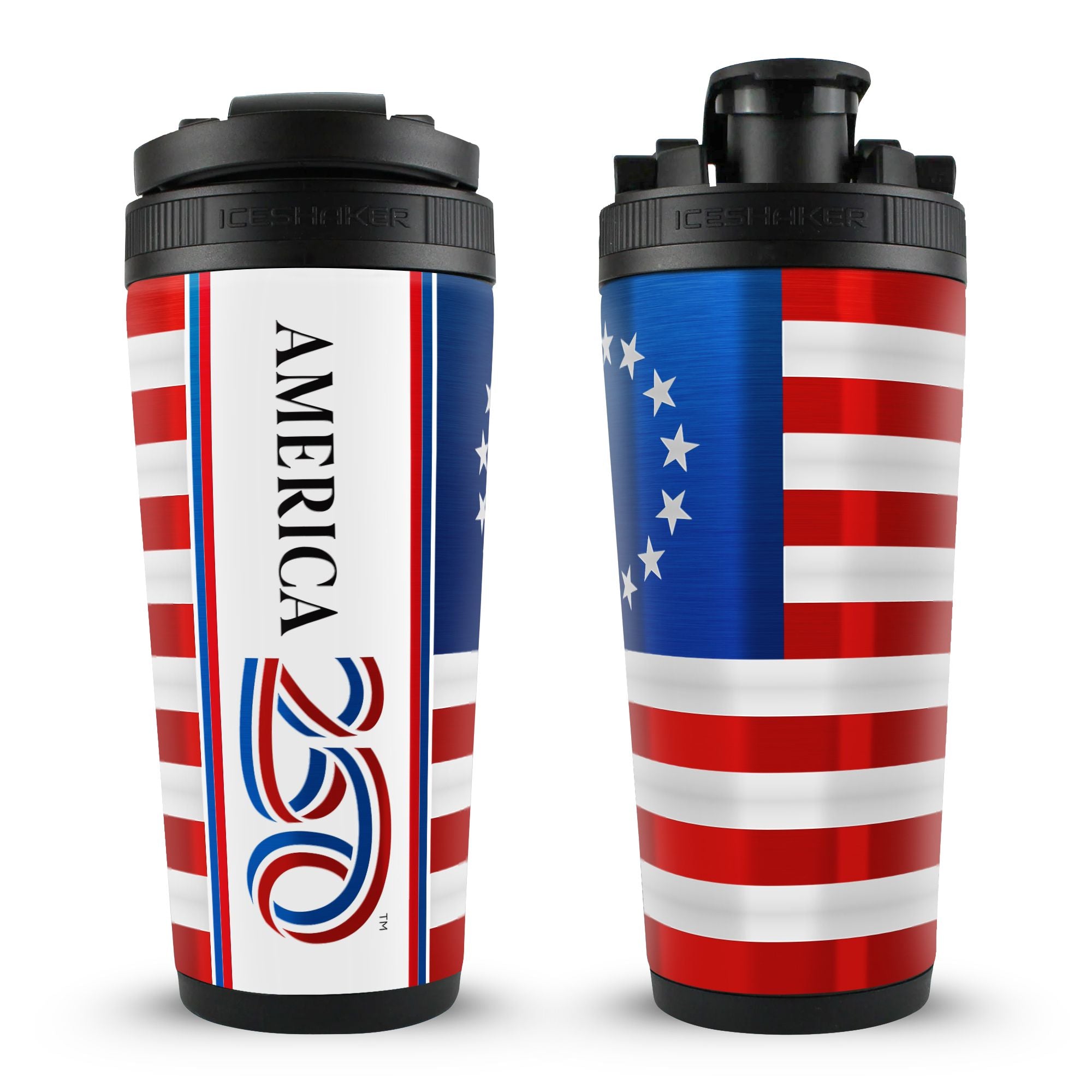Exclusive America 250 Betsy Ross Flag Protein Shaker Bottles | Ice