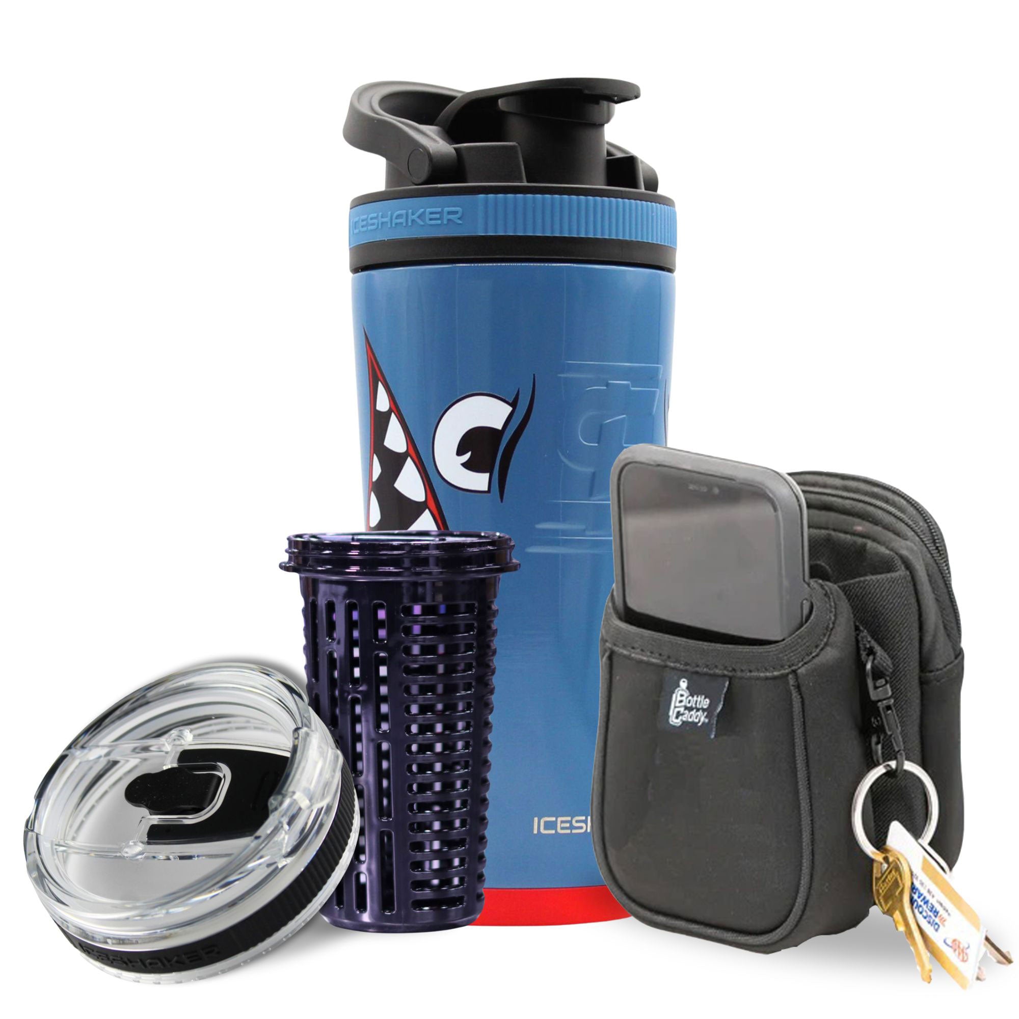 Blue Bomber 26oz Ice Shaker Bundle