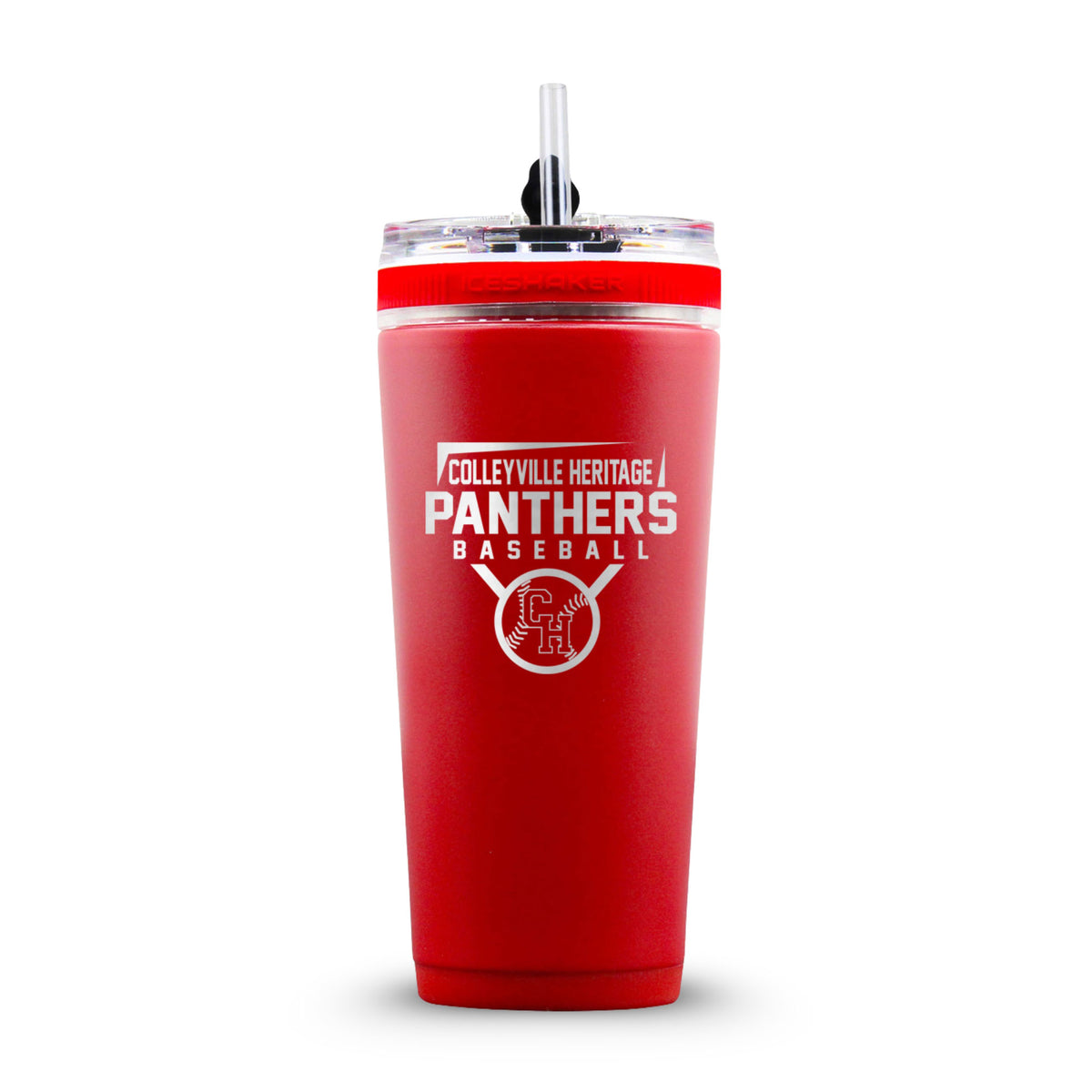 Custom Colleyville Heritage Panthers Baseball 26oz Flex Bottle - Red