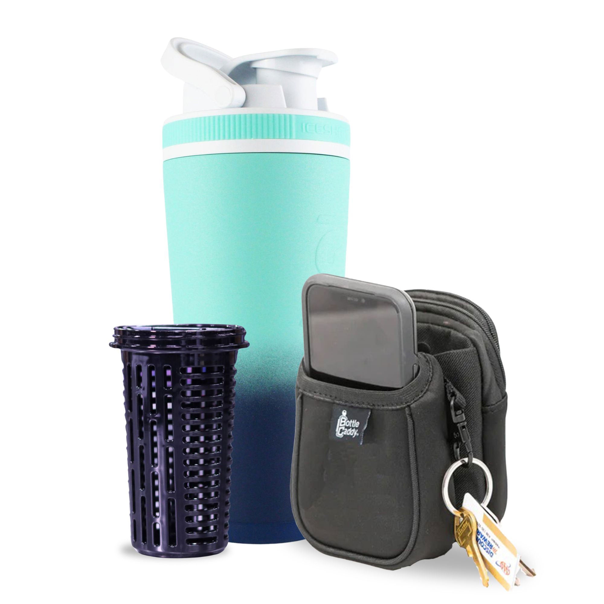 Navy Mint Ombre 26oz Ice Shaker Bundle