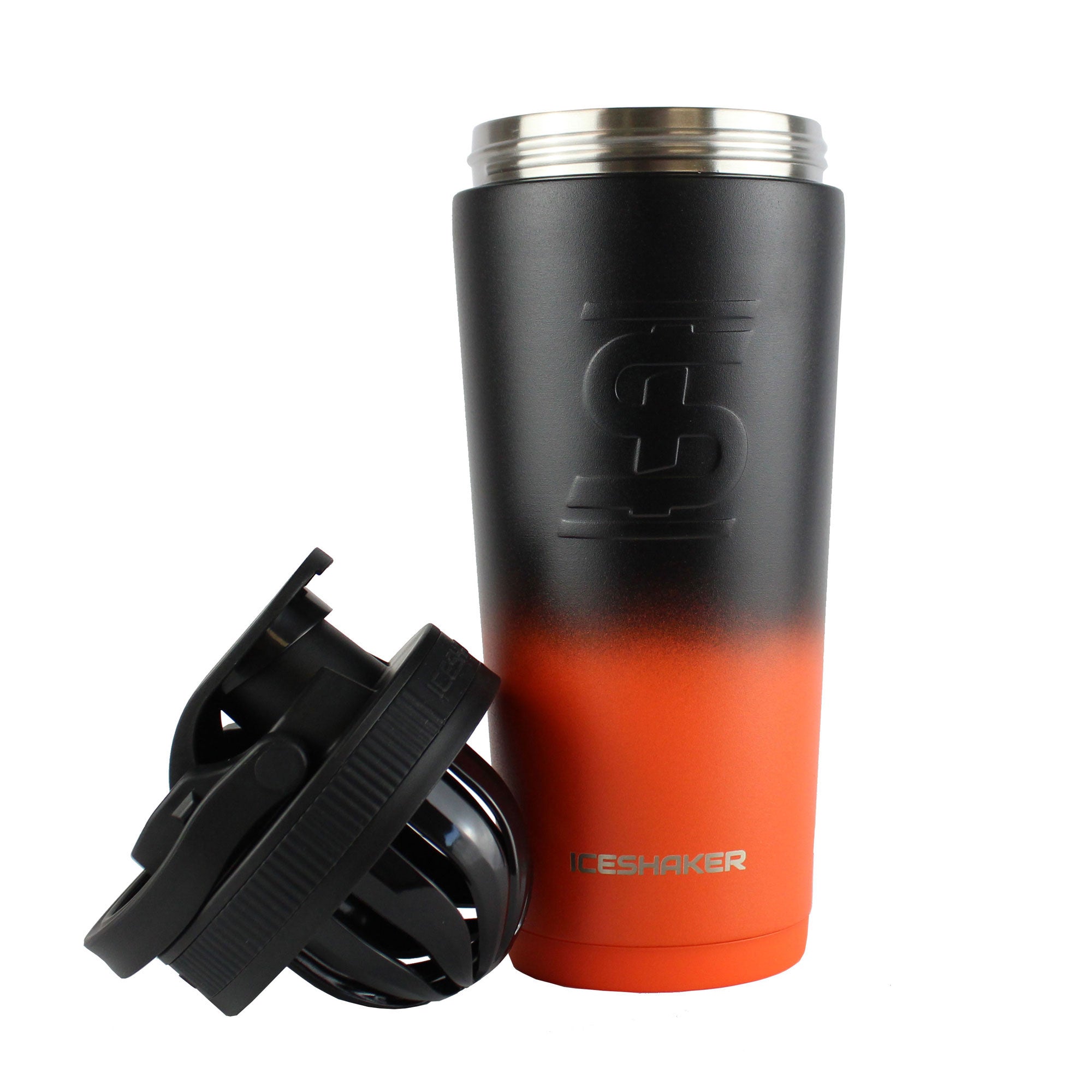 FIT2SERVE Orange Black Ombre 26oz Shaker