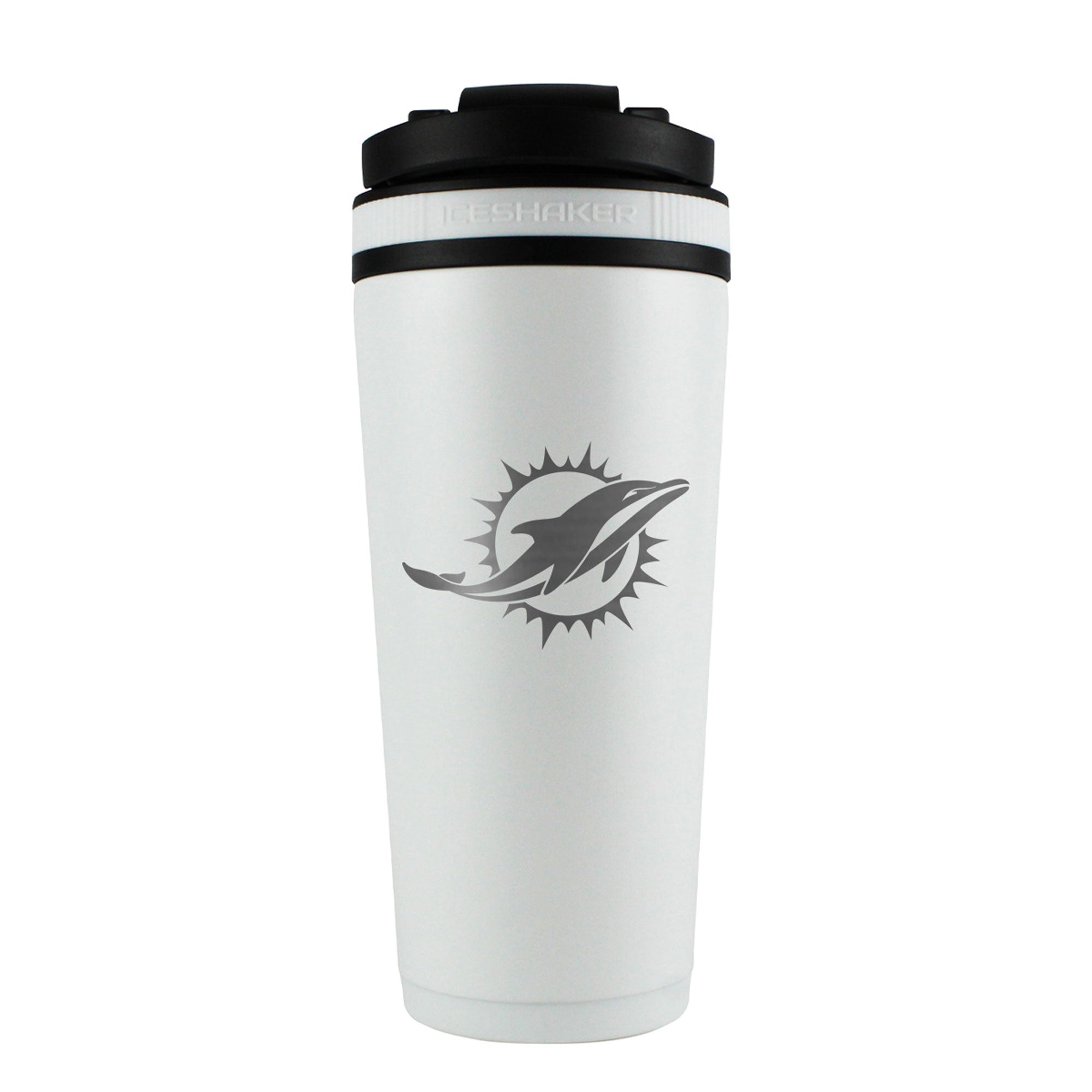 Officially Licensed Miami Dolphins 26oz Ice Shaker - White