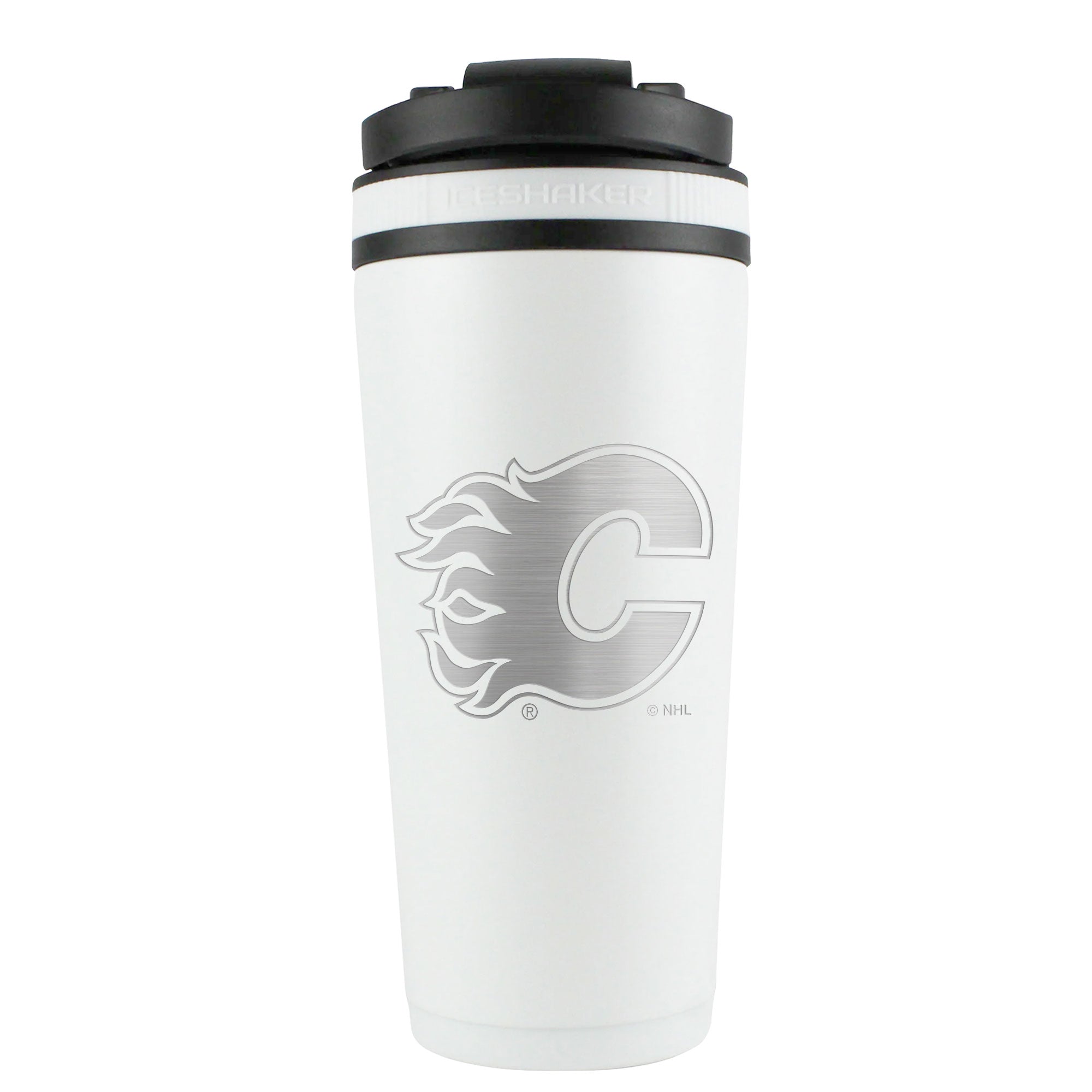 Officially Licensed Calgary Flames 26oz Ice Shaker - White
