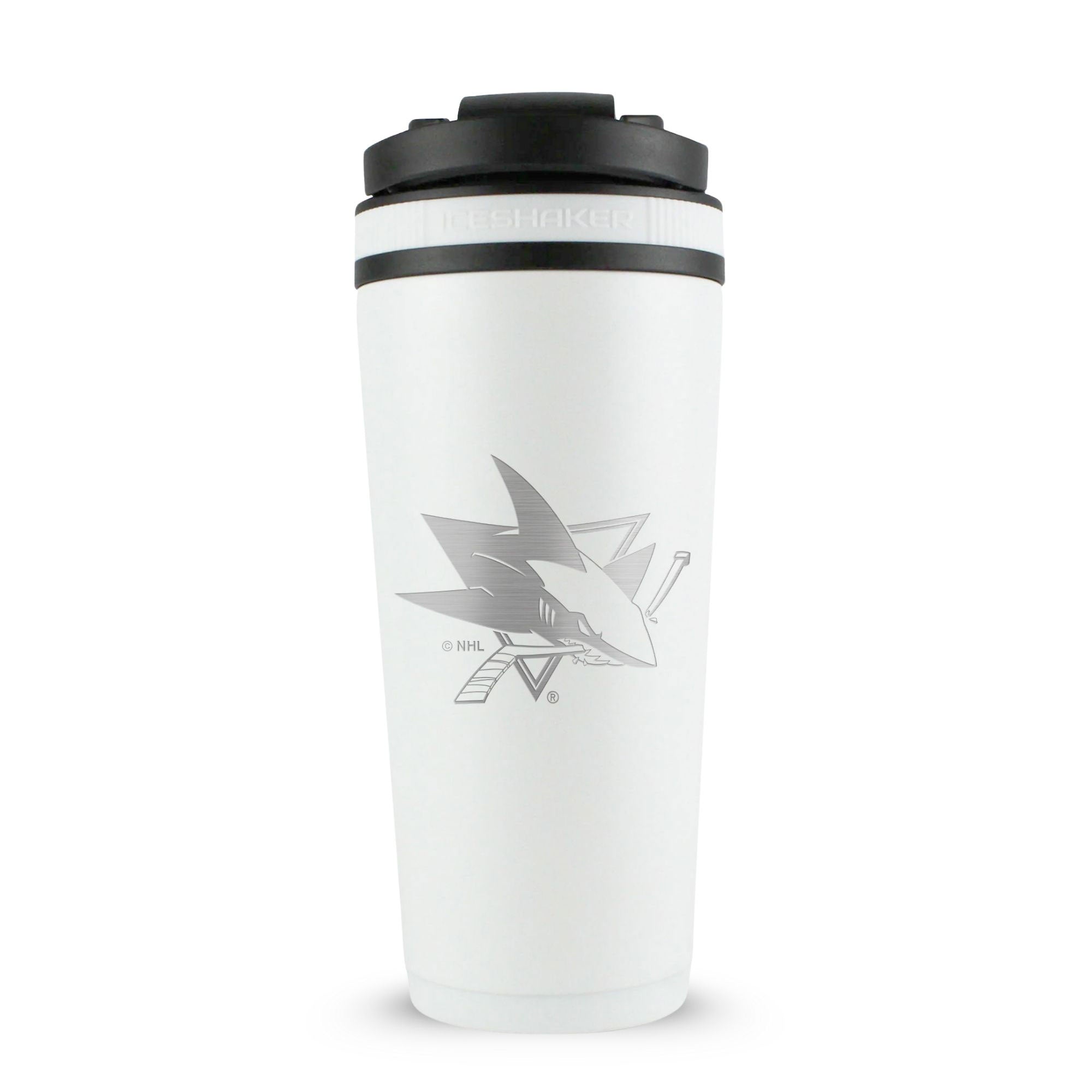 Officially Licensed San Jose Sharks 26oz Ice Shaker - White