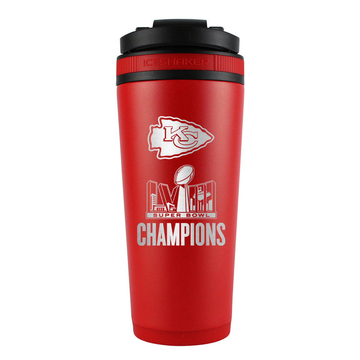 Officially Licensed Kansas City Chiefs Super Bowl LVIII Champions 26oz Ice Shaker - Red