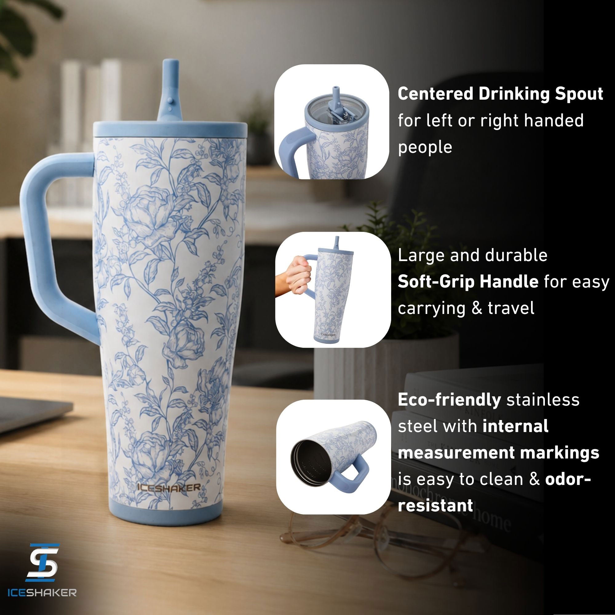 32oz Legend Series Shaker Bottle - Bleu Toile