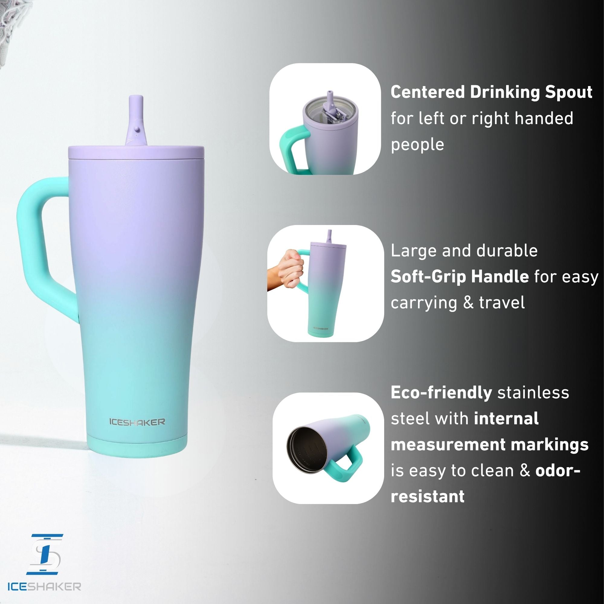 40oz Legend Series Shaker Bottle - Matte Mermaid