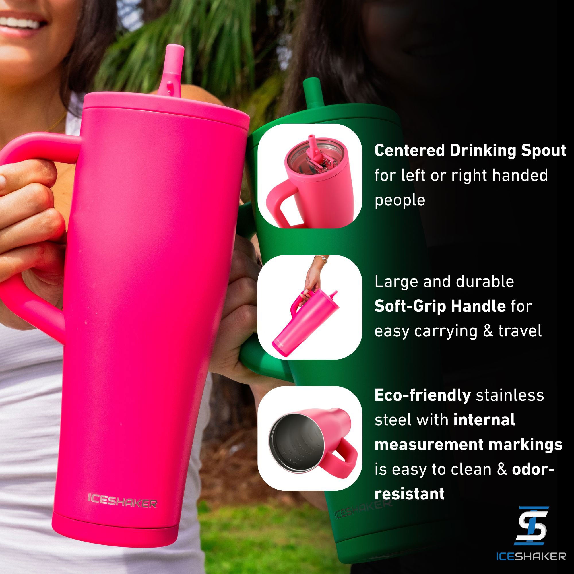 40oz Legend Series Shaker Bottle - Neon Pink