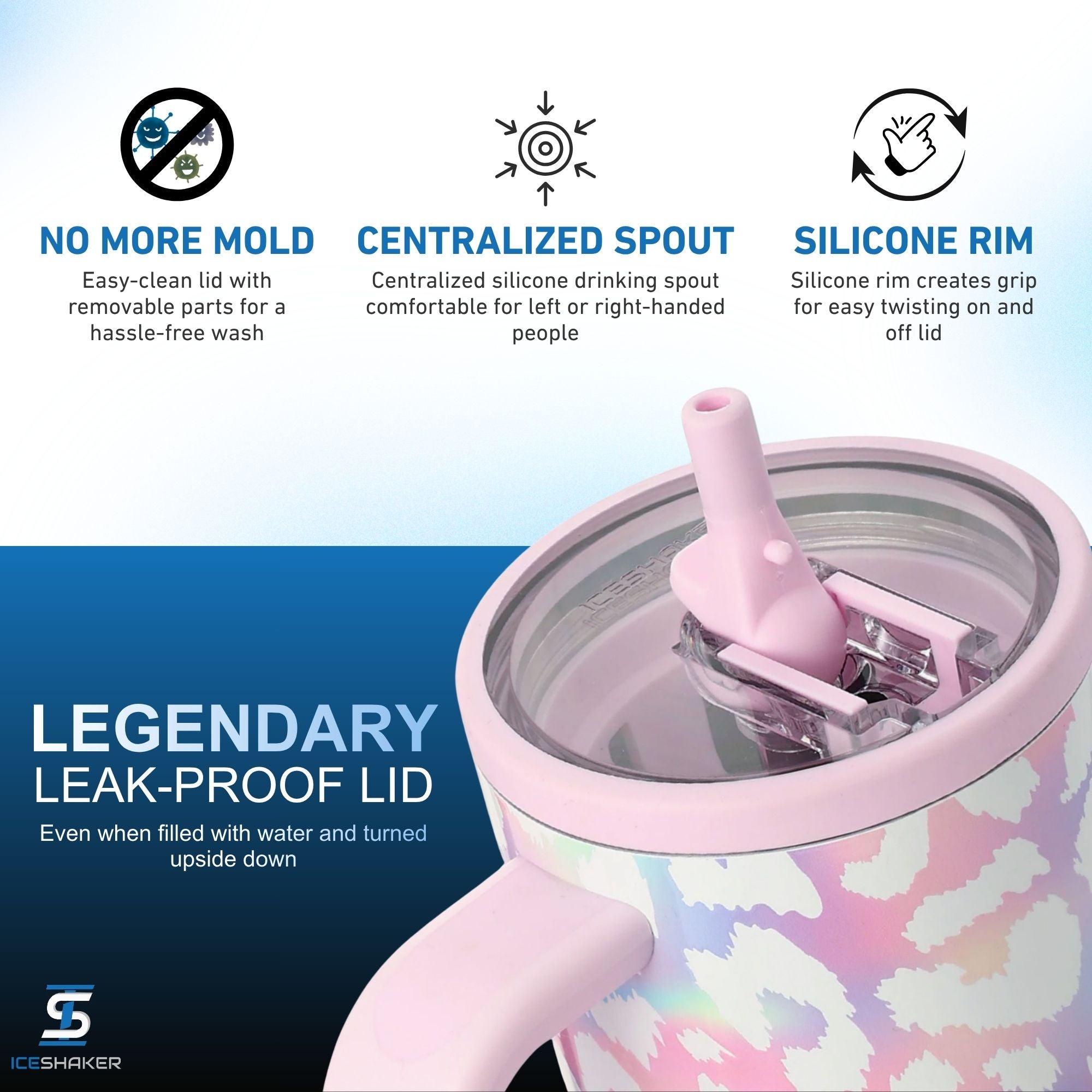 40oz Legend Series Shaker Bottle - Unicorn Leopard