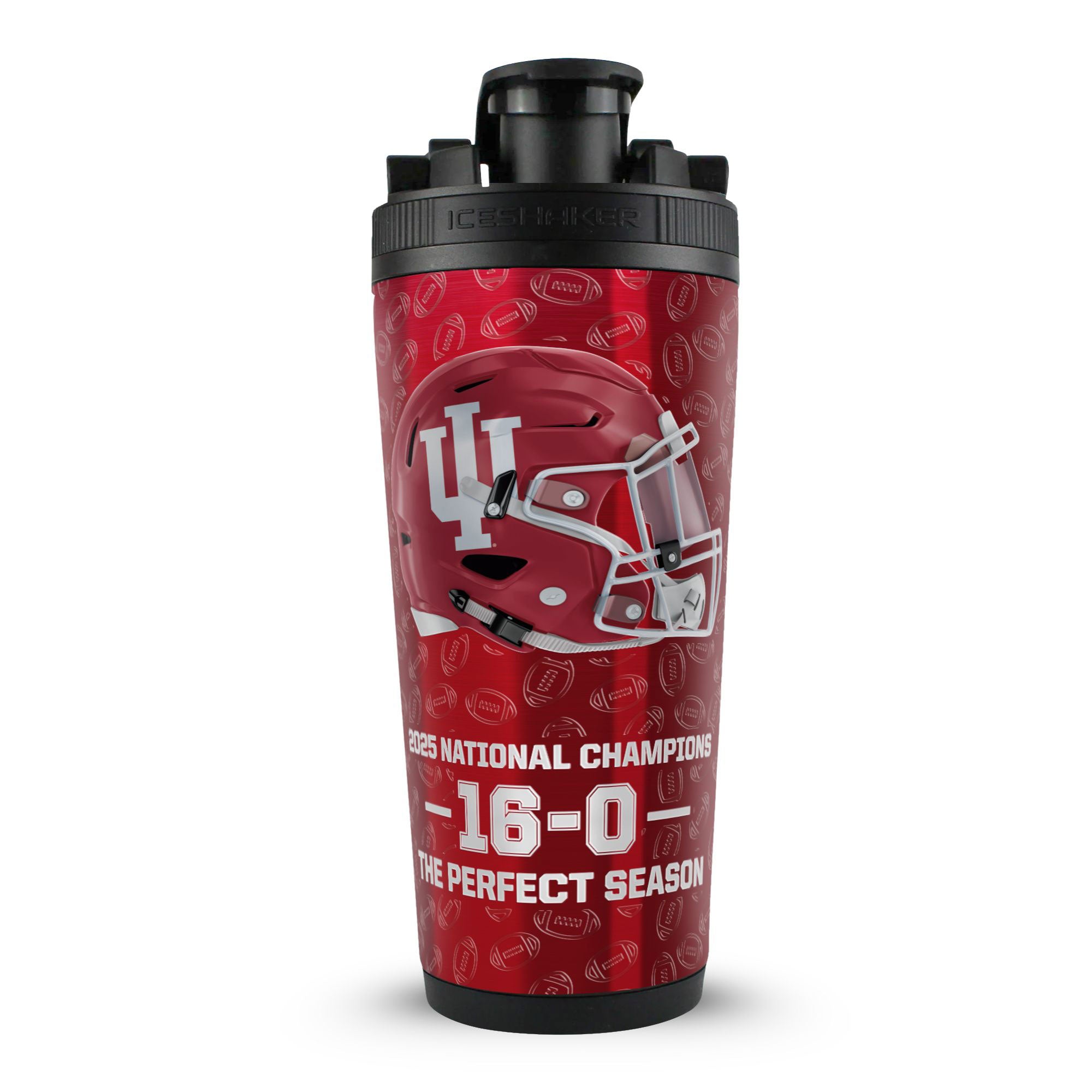 NCAA Indiana Hoosiers 2025 The Perfect Season 16-0 4D 26oz Ice Shaker