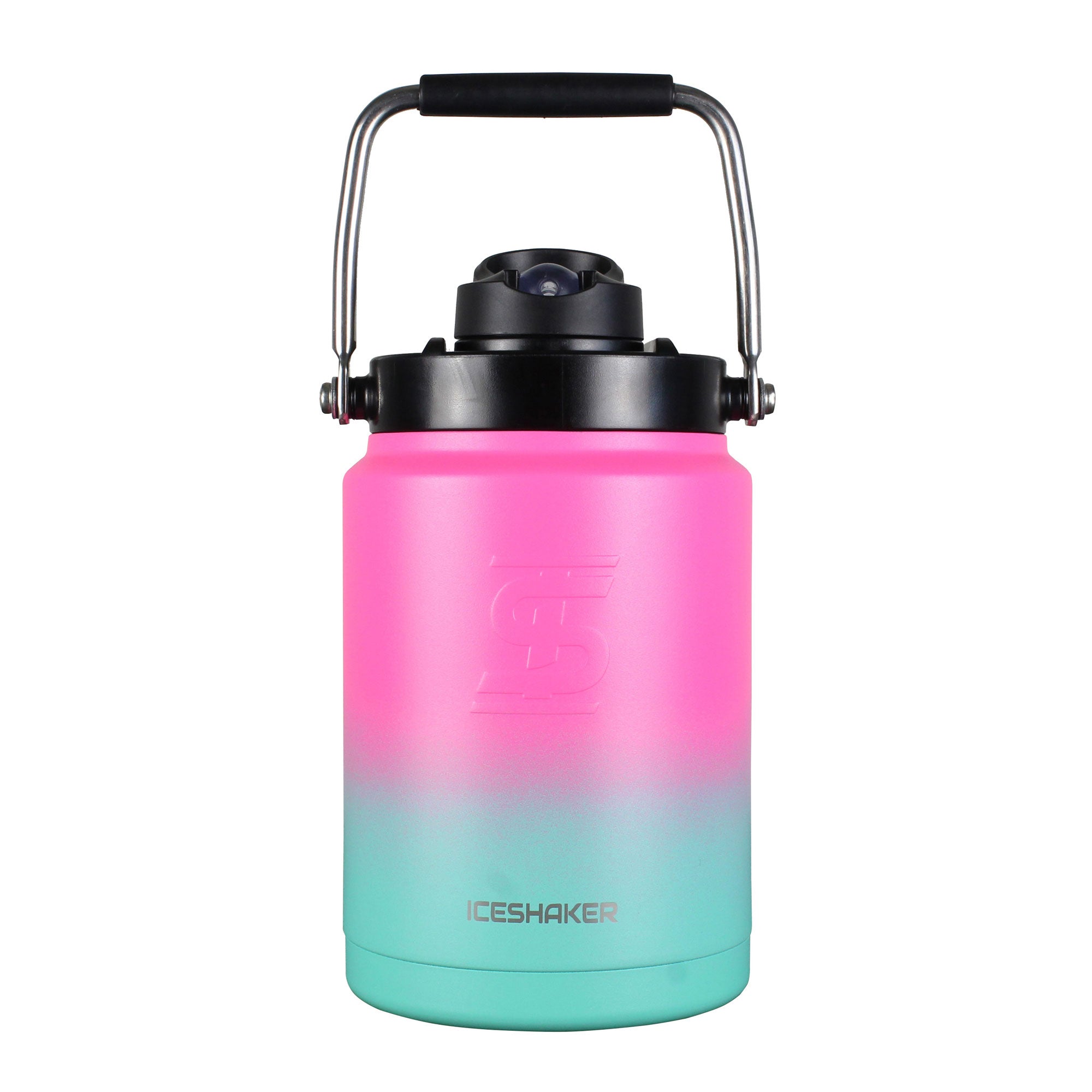Half Gallon Jug with Metal Base - Mint Pink Ombre
