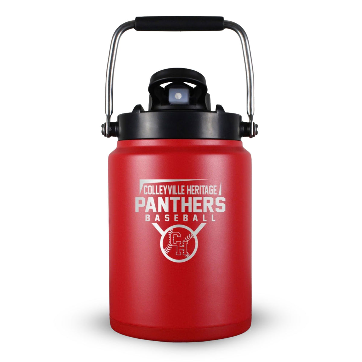 Custom Colleyville Heritage Panthers Baseball Half Gallon Jug - Red