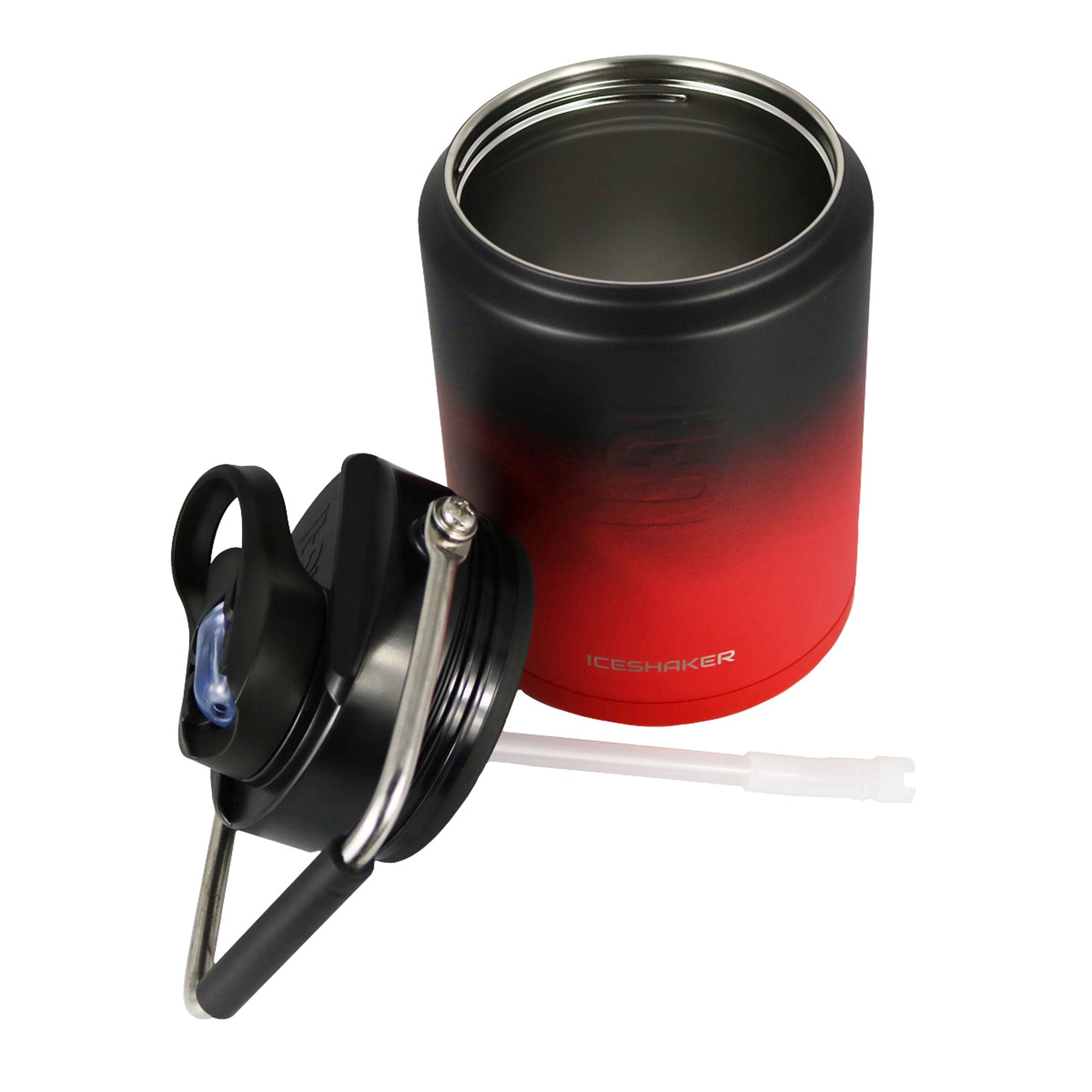 Half Gallon Jug with Silicone Base - Red Black Ombre