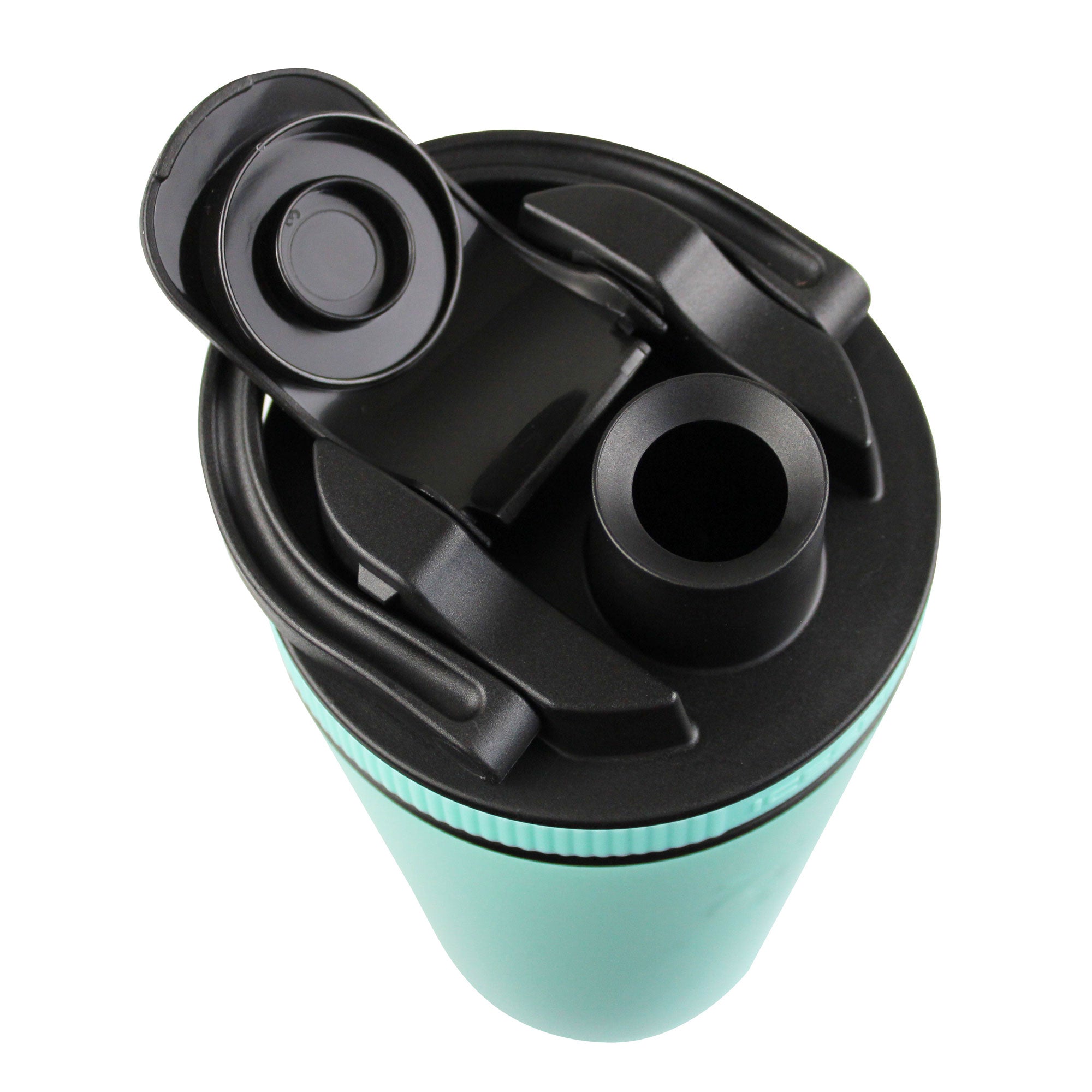 26oz Shaker Lid - Black Lid with Mint Band