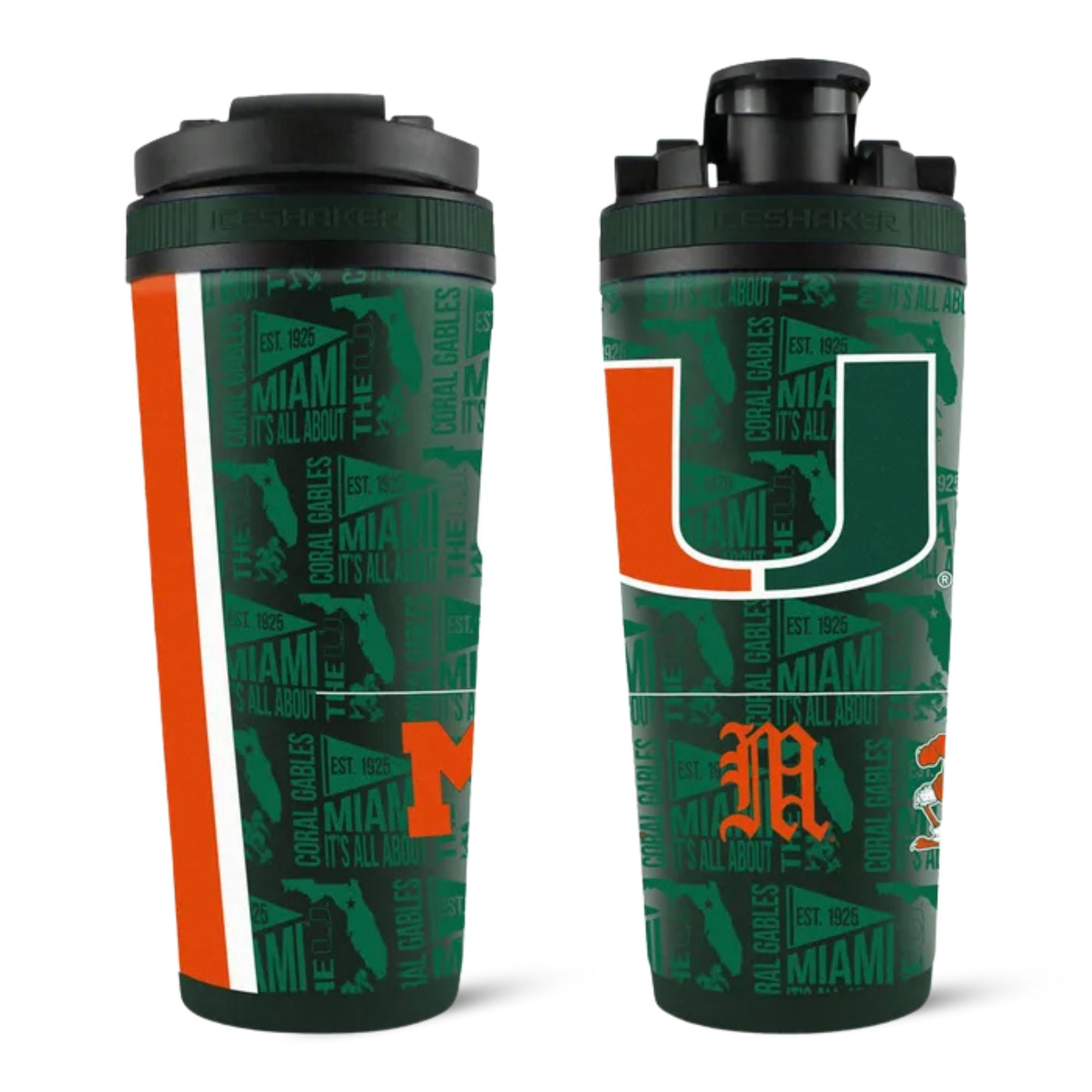 Official NCAA Miami Hurricanes 4D Stainless Steel Shaker | Ice Shaker