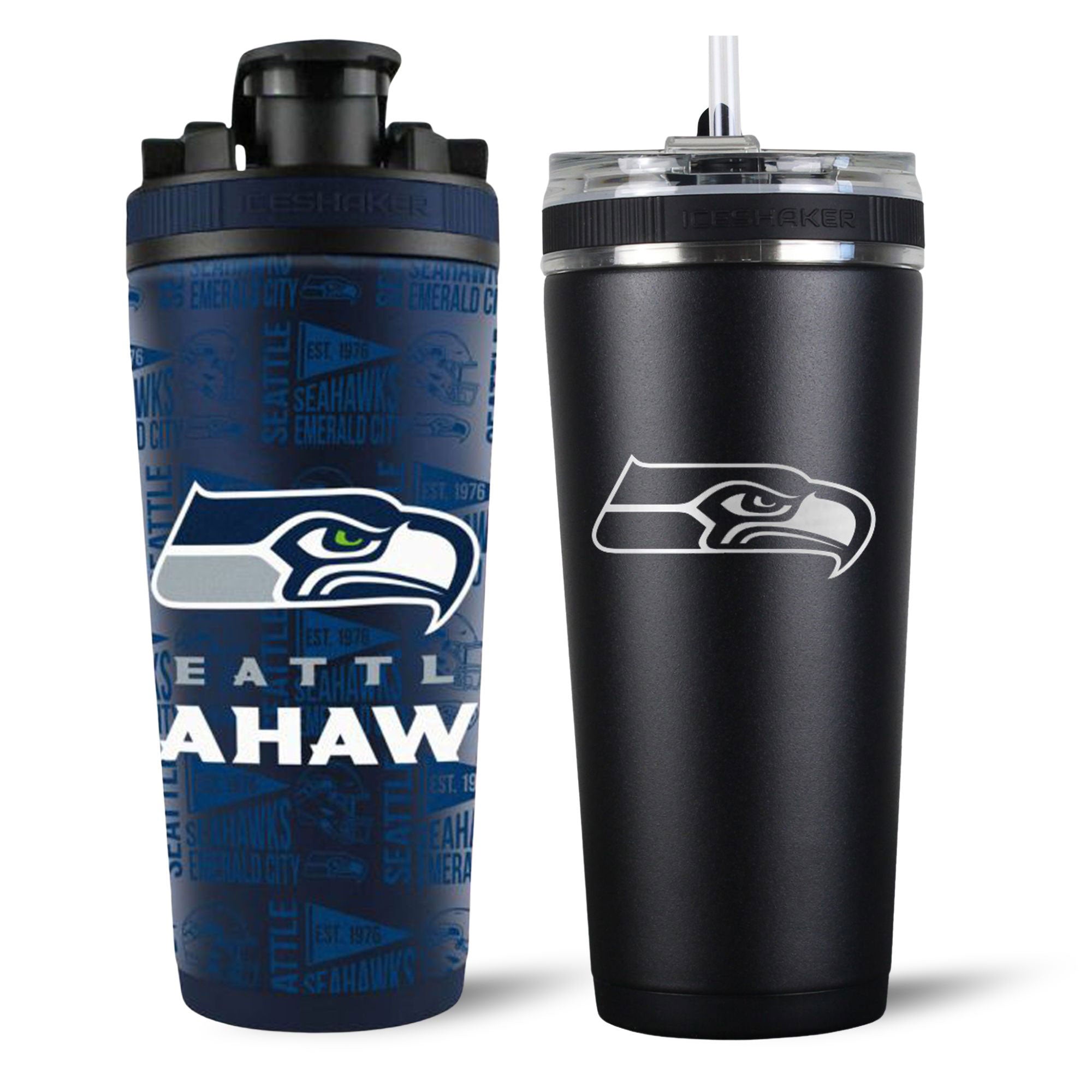 Seattle Seahawks 4D Shaker & Flex Bottle Bundle