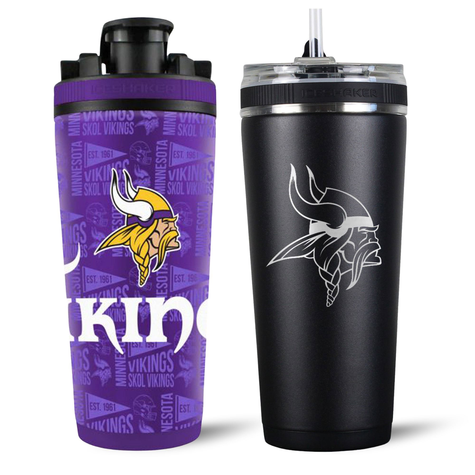 Minnesota Vikings 4D Shaker & Flex Bottle Bundle