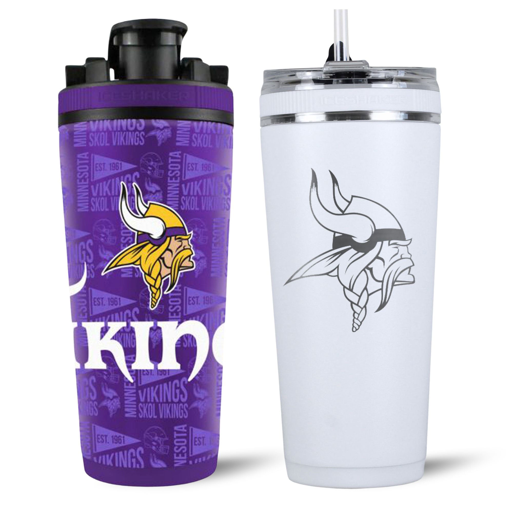 Minnesota Vikings 4D Shaker & Flex Bottle Bundle