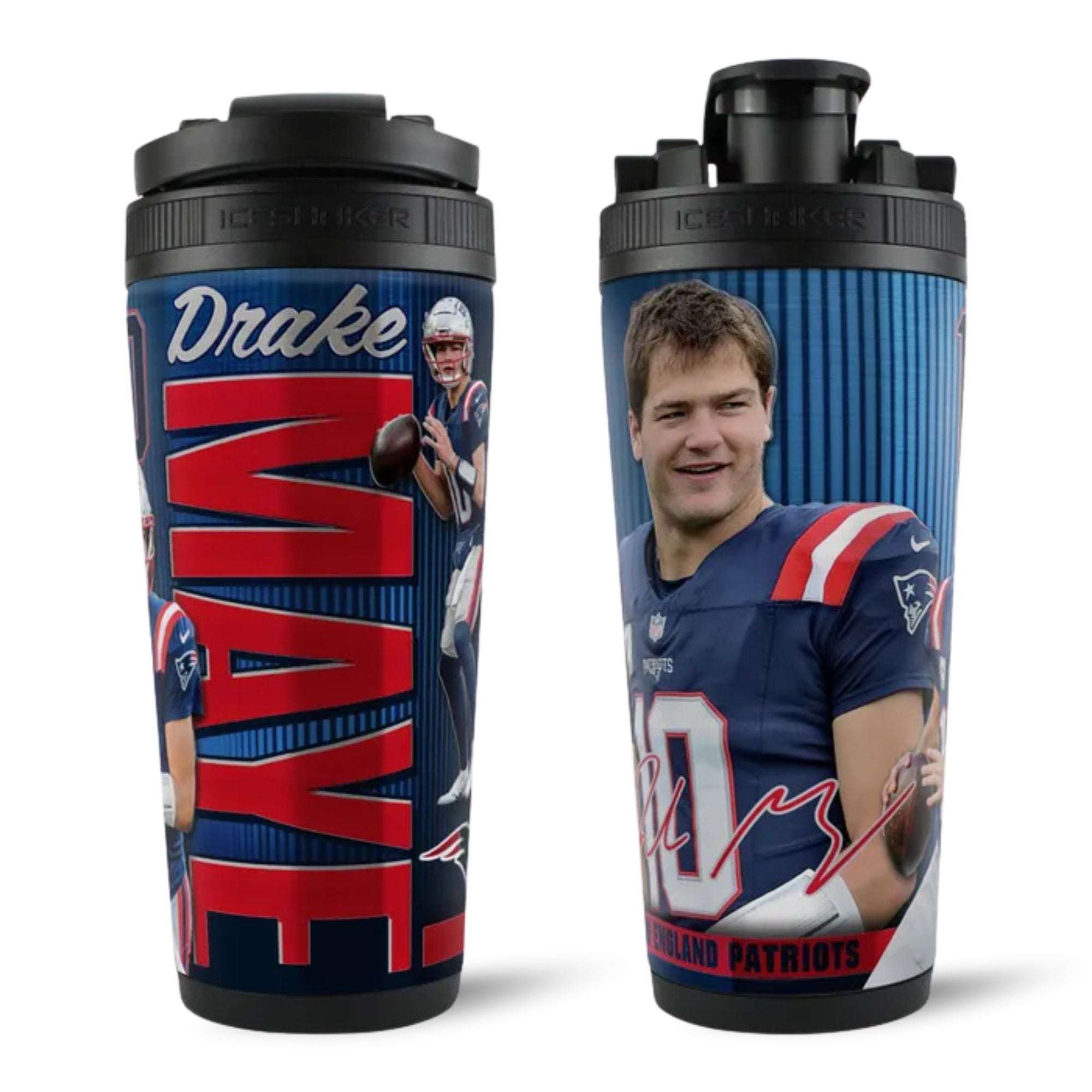Official NFL Drake Maye New England Patriots 4D Stainless Steel