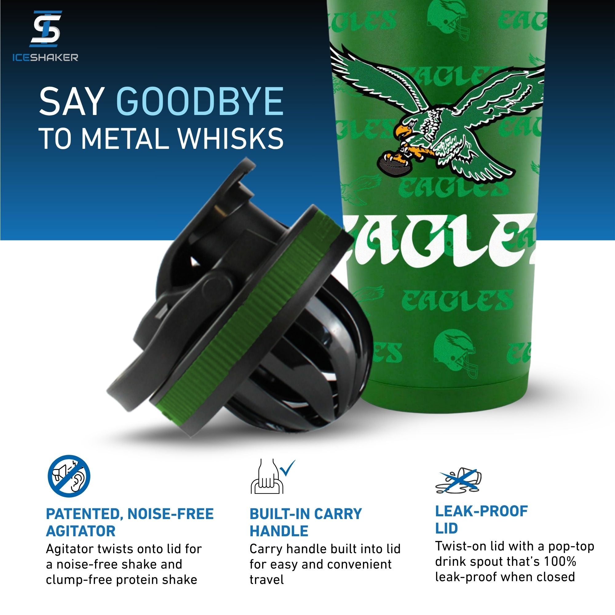 Officially Licensed Philadelphia Eagles Vintage 4D Ice Shaker