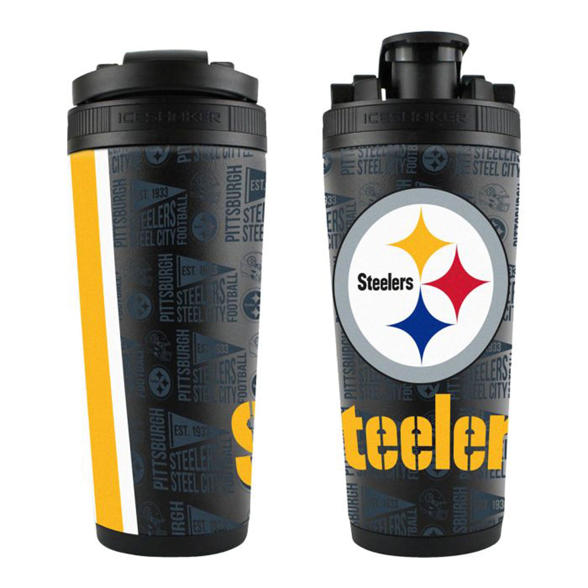 NFL Pittsburgh Steelers Personalized 20 oz Black Stainless Steel Tumbler
