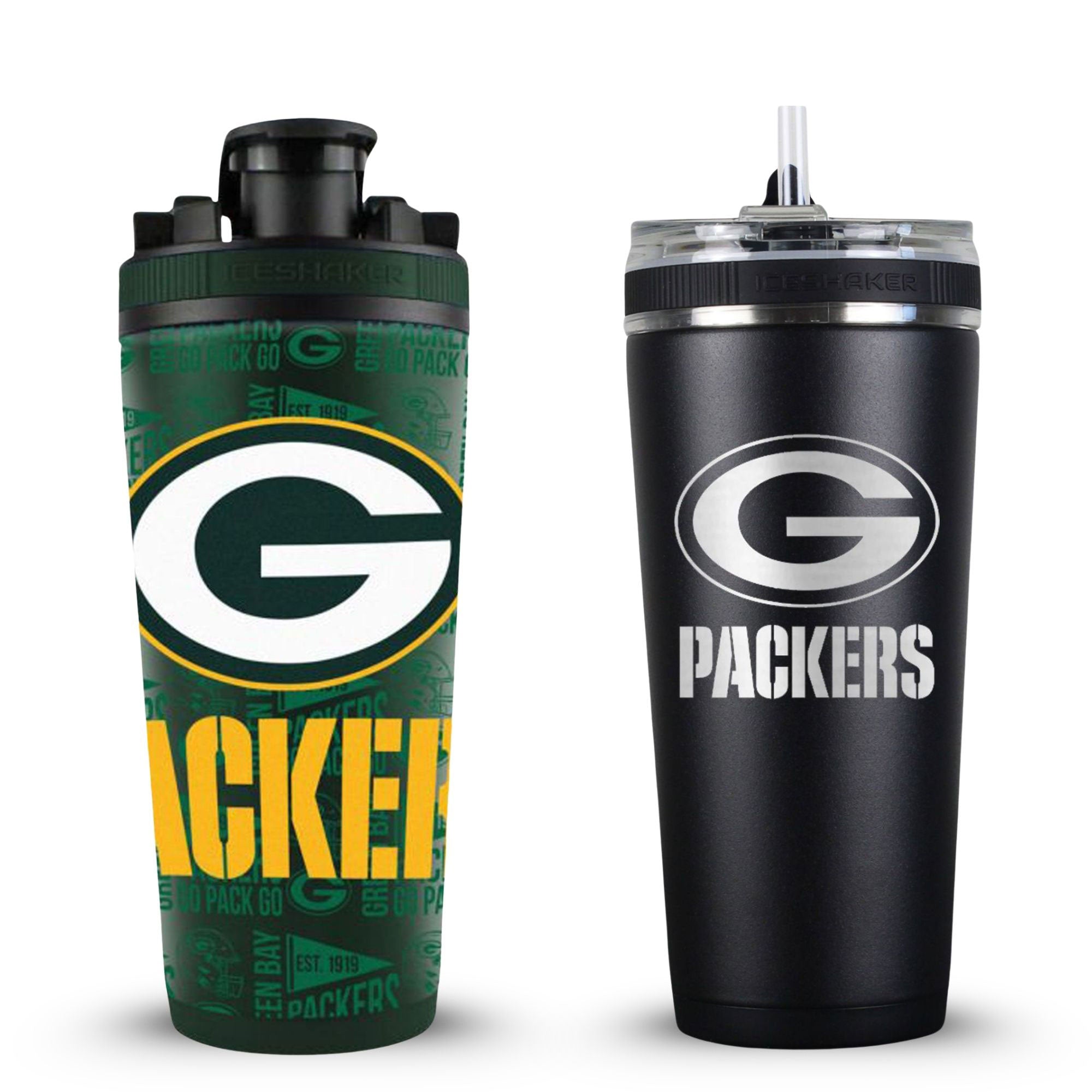 Green Bay Packers 4D Shaker & Flex Bottle Bundle