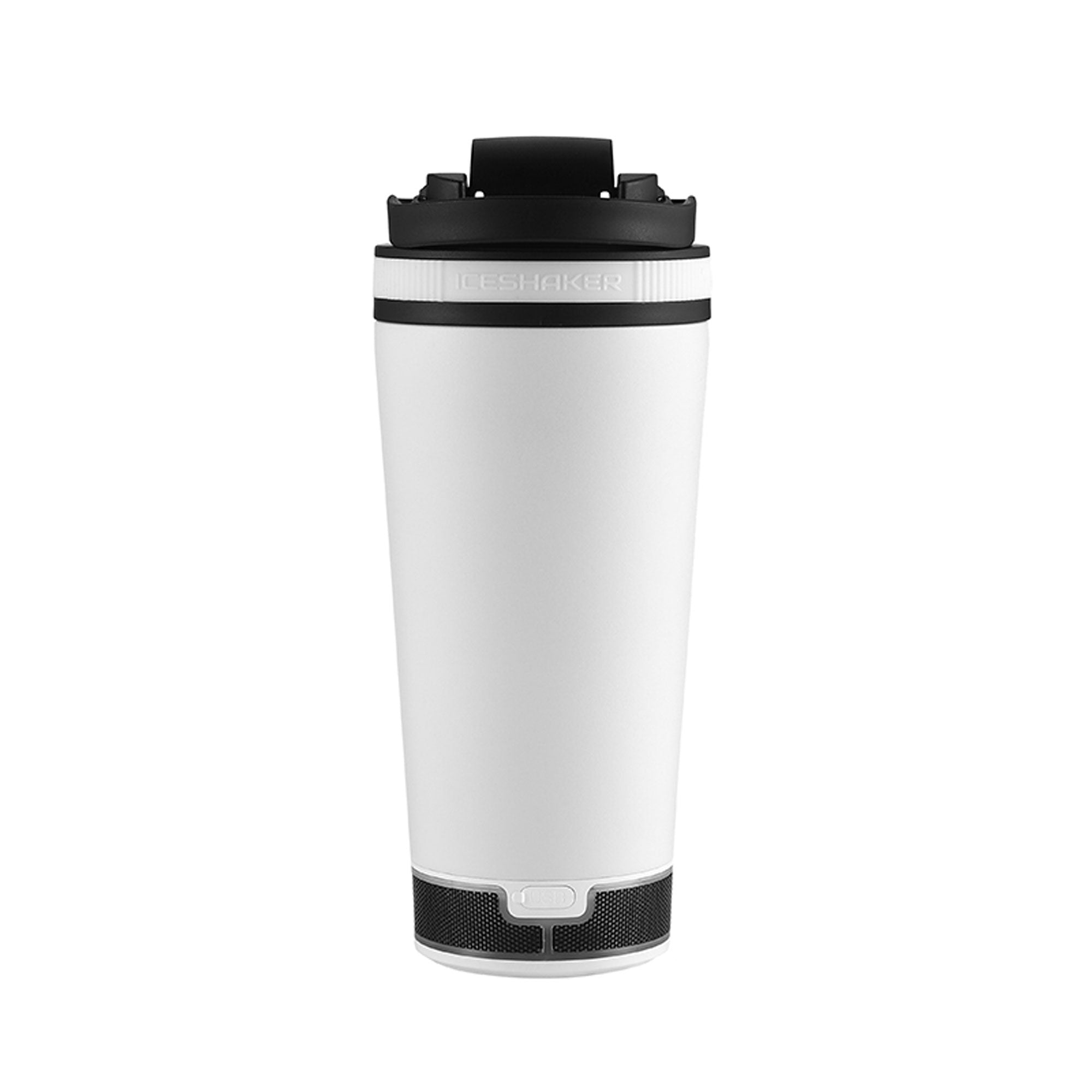 Ice Shaker Speaker Bottle - White