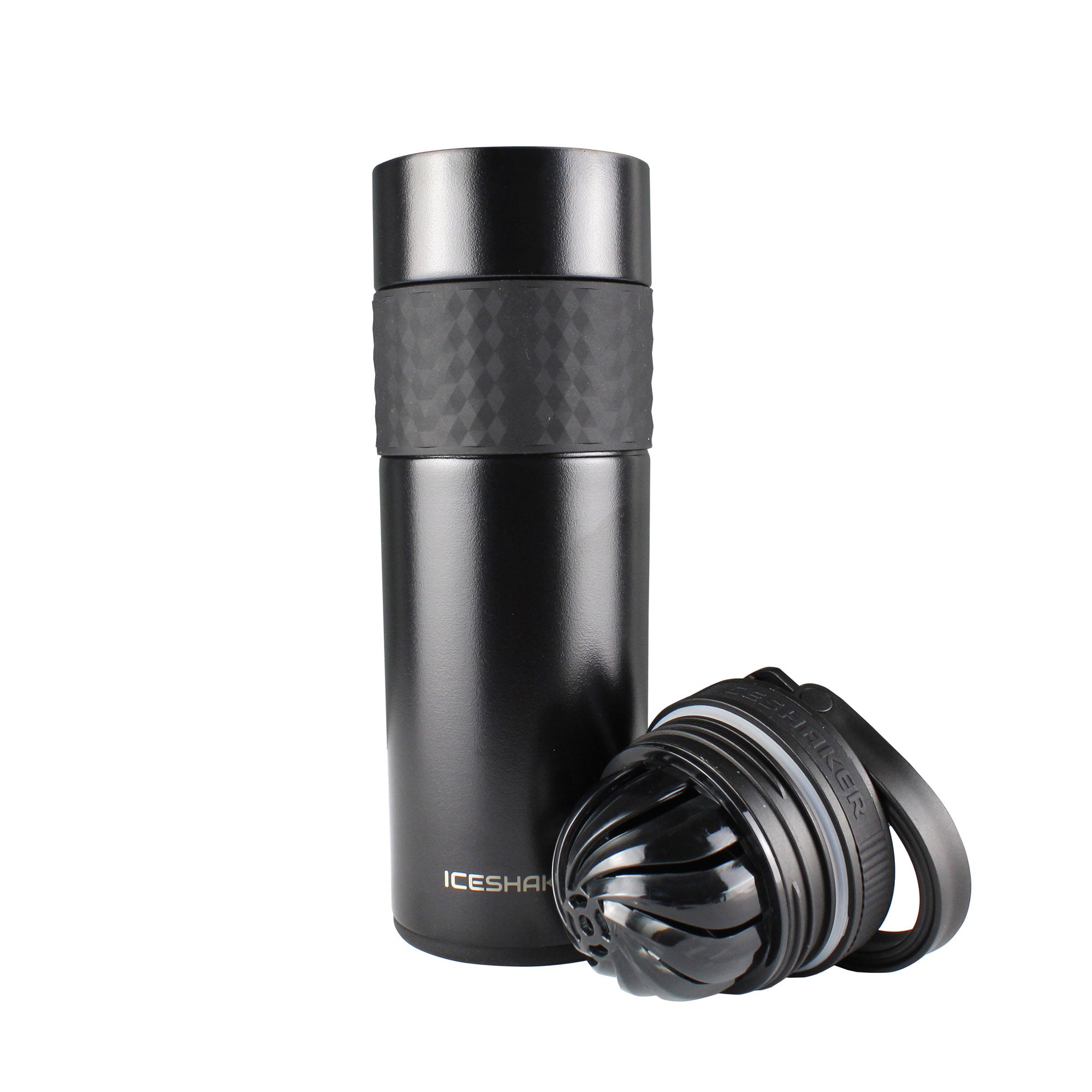 20oz Skinny Shaker Lid + Agitator Combo - Black Lid w/ Black Band