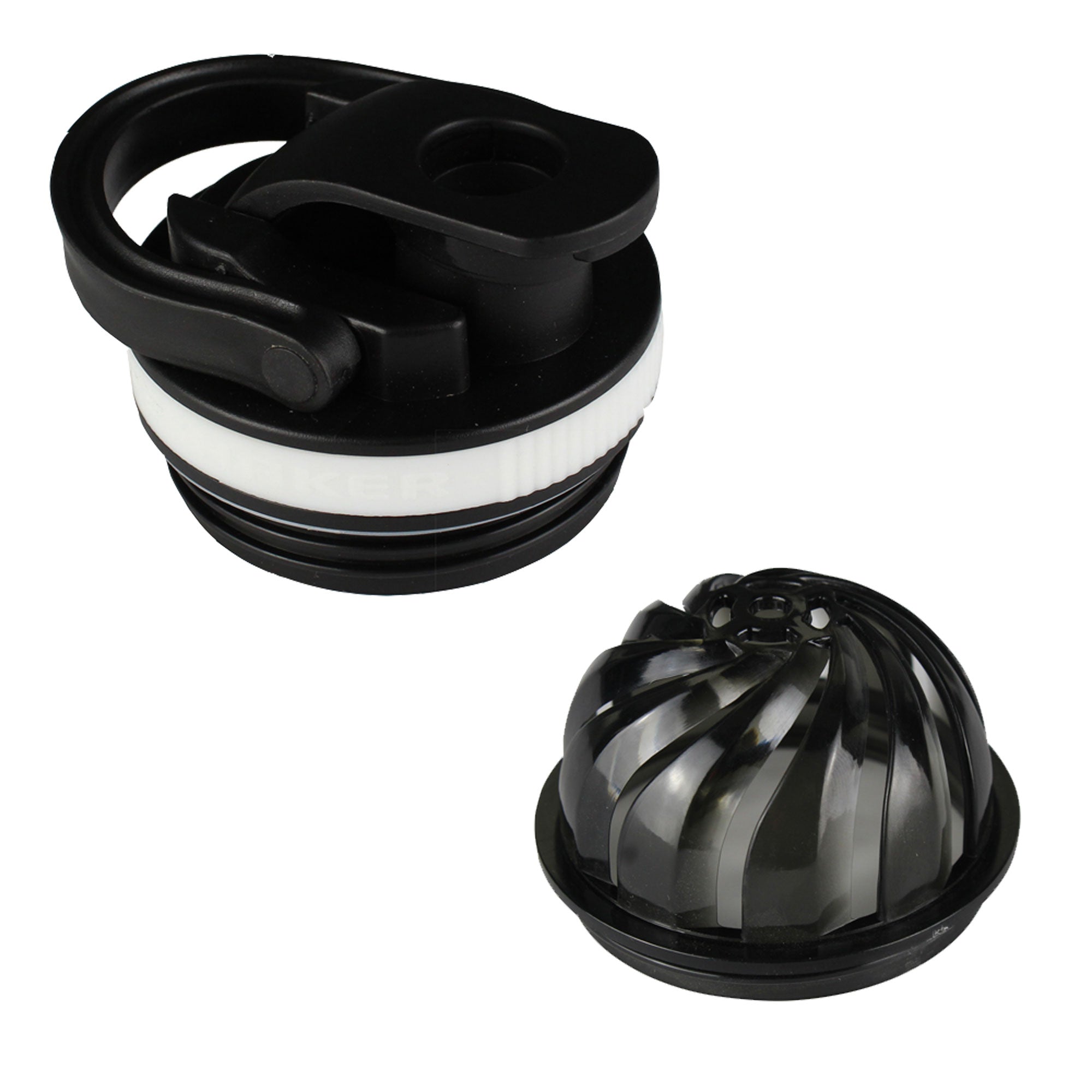 20oz Skinny Shaker Lid + Agitator Combo - Black Lid w/ White Band