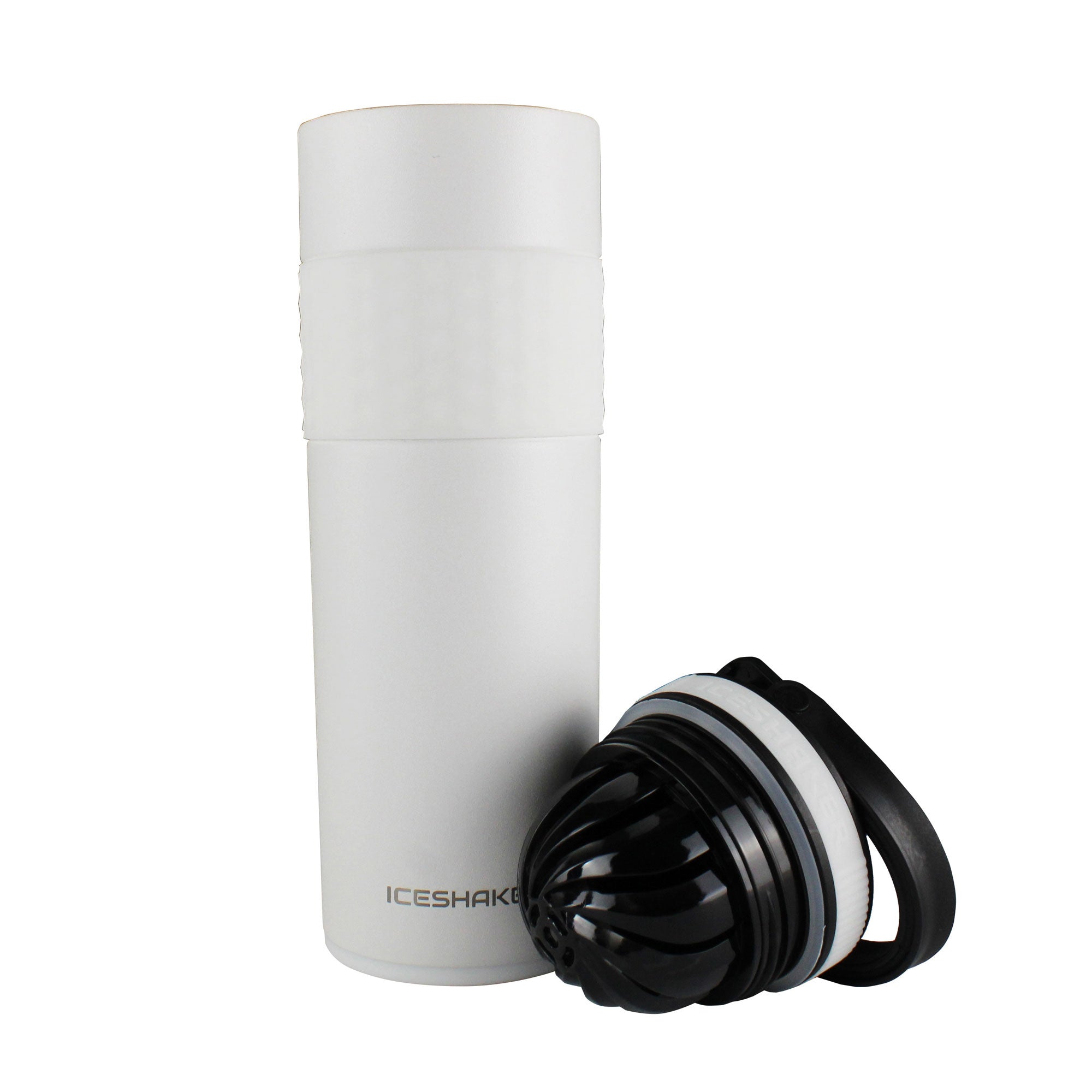20oz Skinny Shaker Lid + Agitator Combo - Black Lid w/ White Band