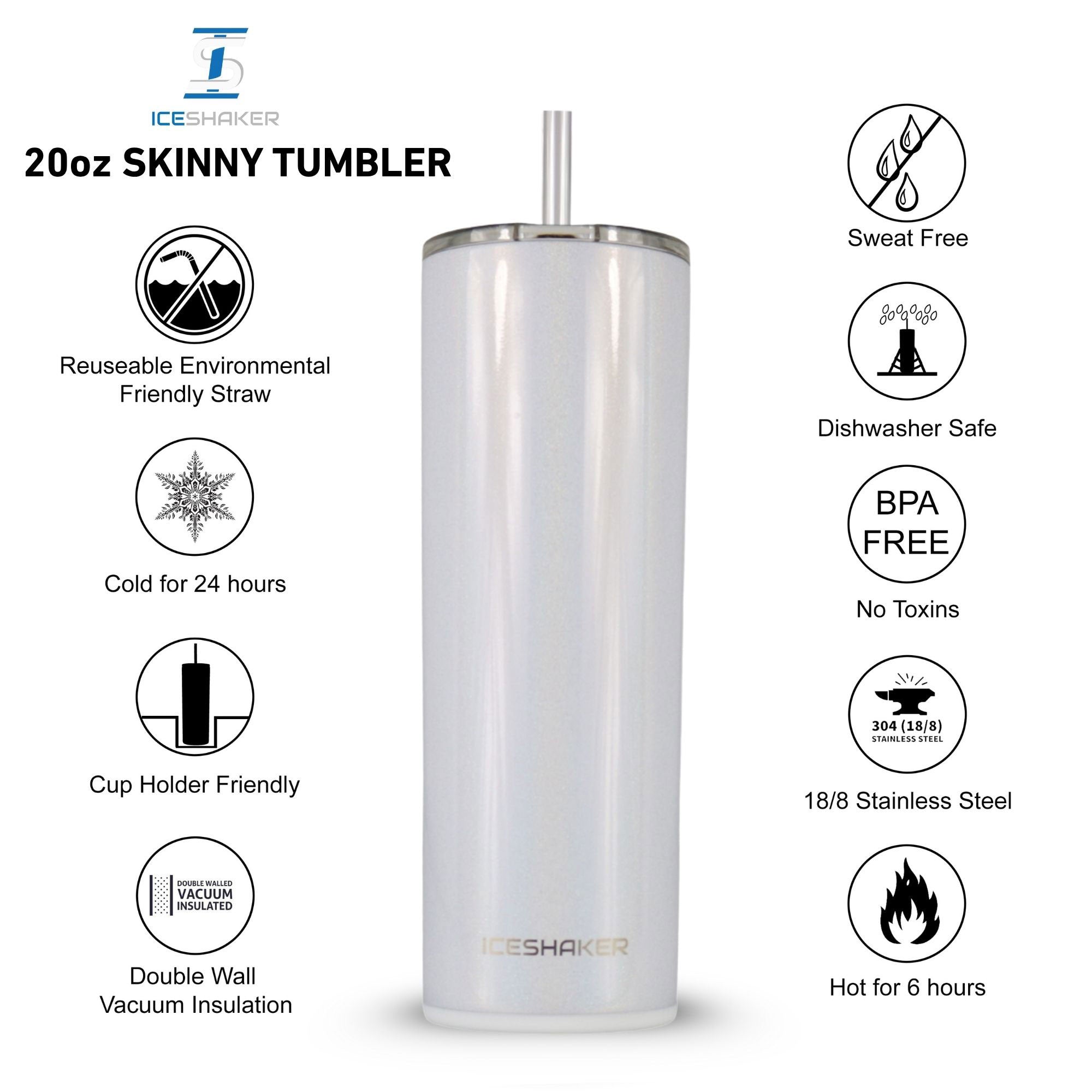 20oz Insulated Skinny Tumbler with Push Down Lid