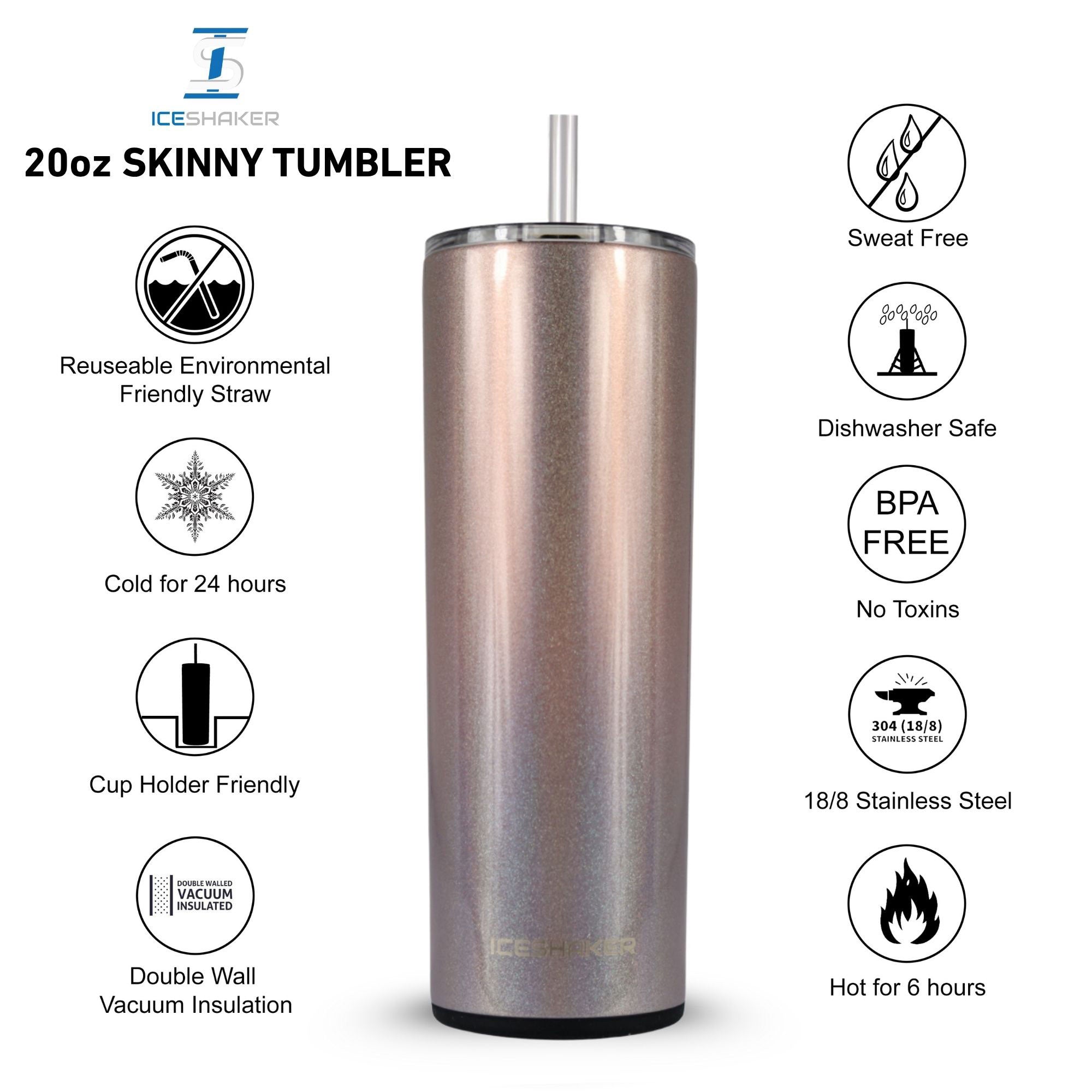 20oz Insulated Skinny Tumbler with Push Down Lid