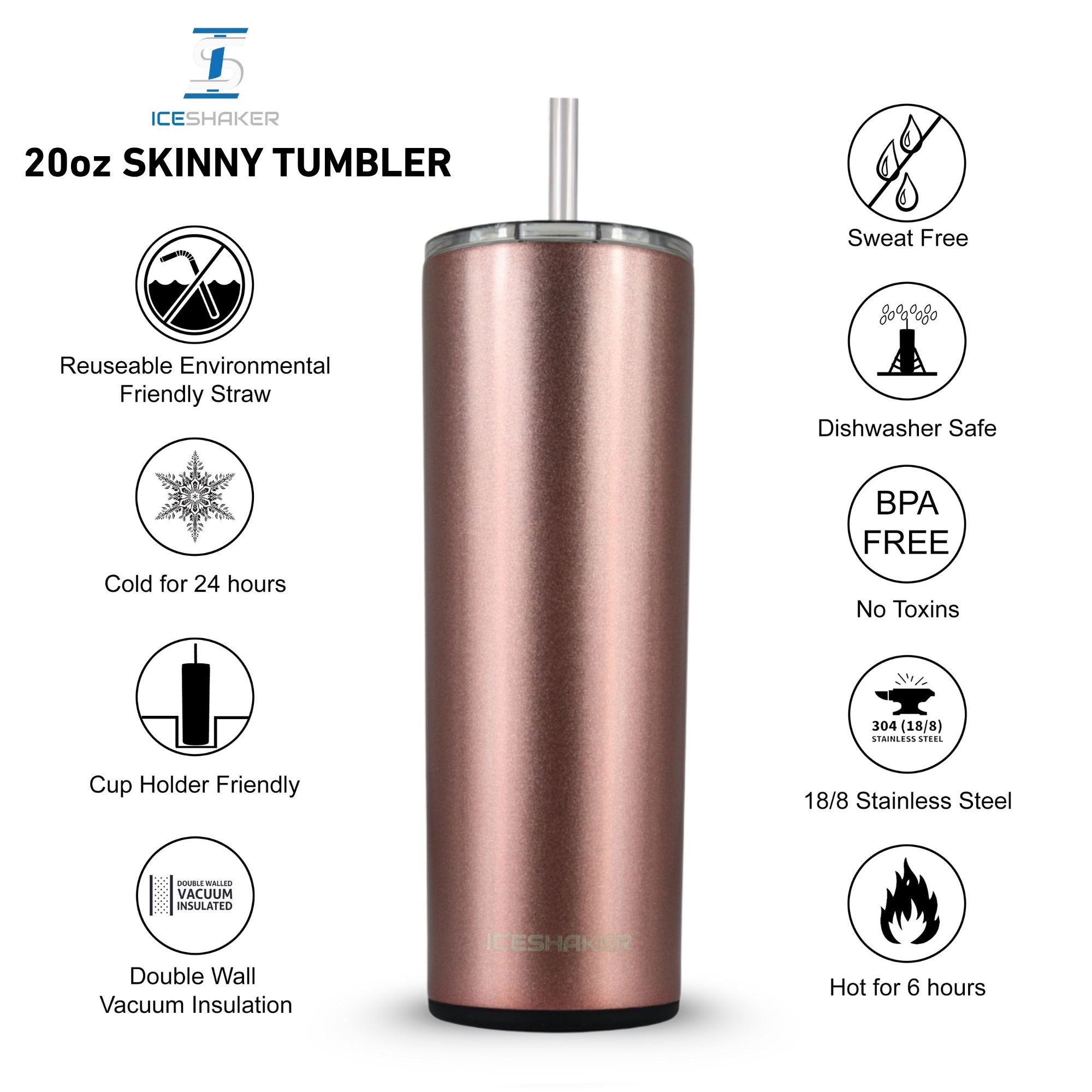 20oz Insulated Skinny Tumbler with Push Down Lid