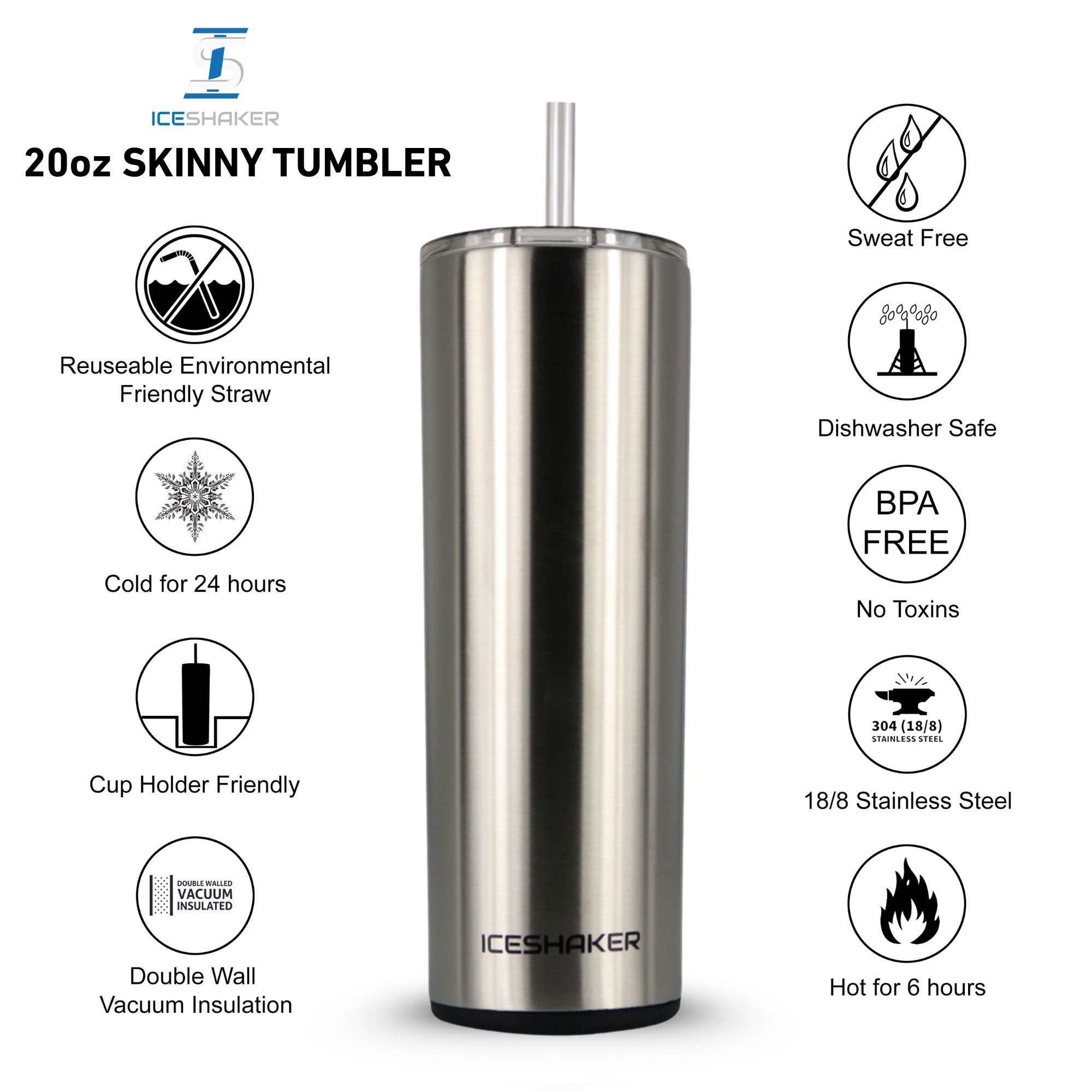 20oz Insulated Skinny Tumbler with Push Down Lid