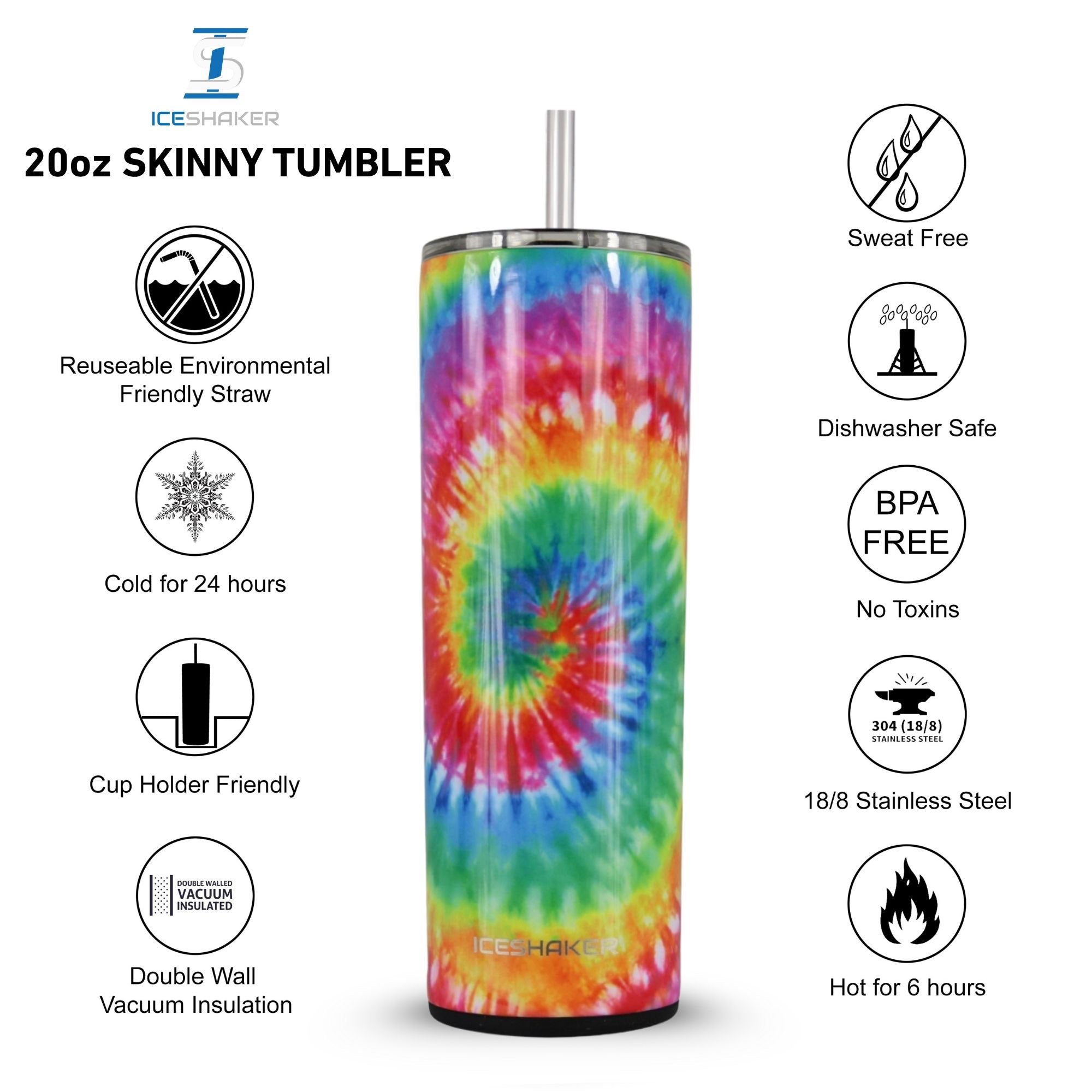 20oz Insulated Skinny Tumbler with Push Down Lid