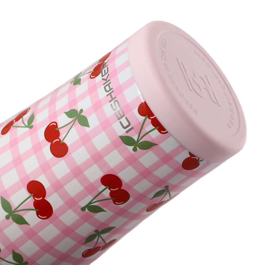 Cherry Gingham tumbler: silicone base close-up