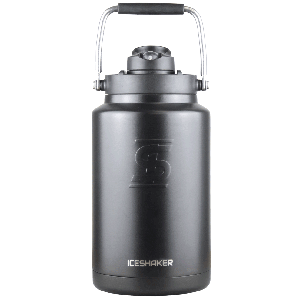Black One Gallon Insulated Water Jug Ice Shaker