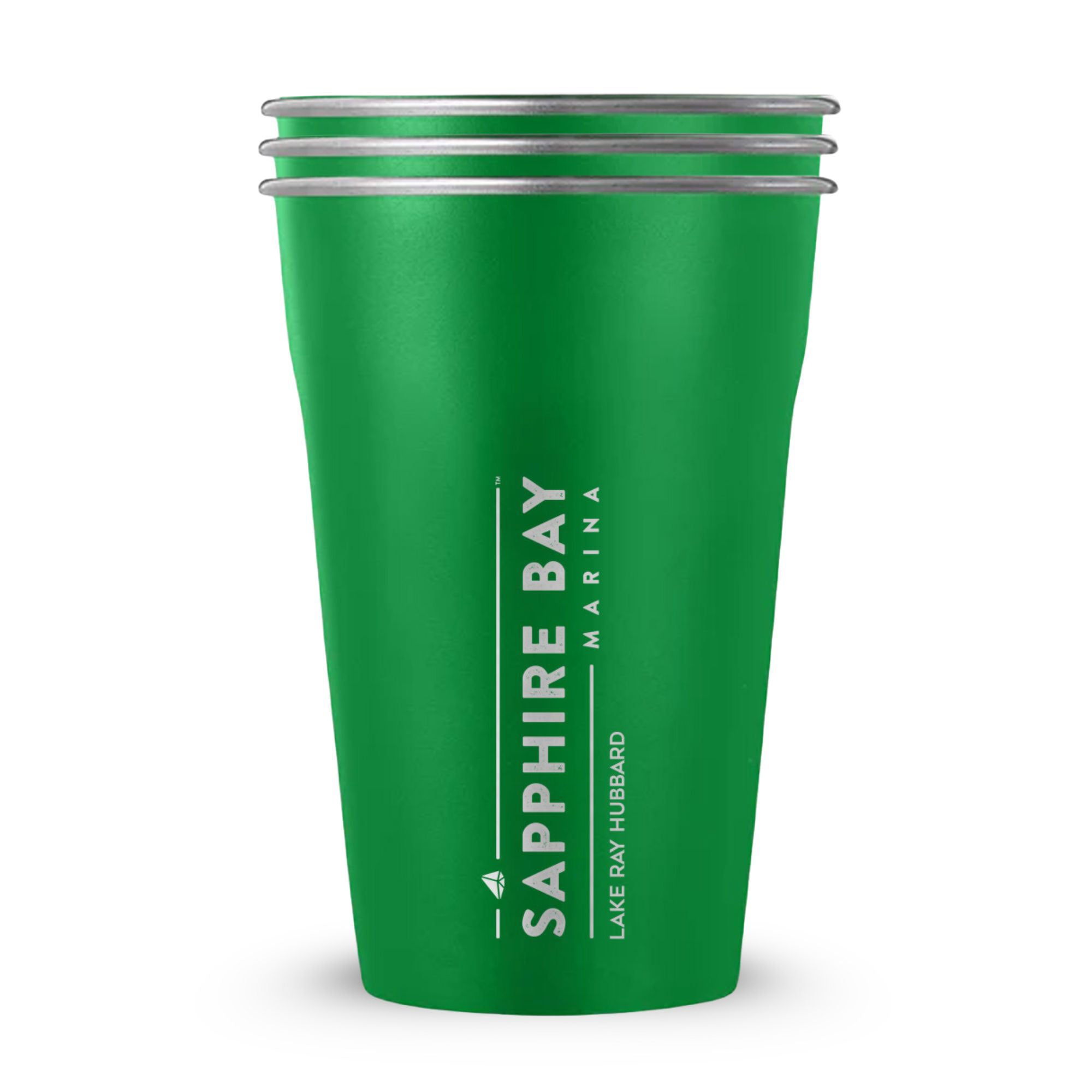 Sapphire Bay Marina Custom 20oz Stainless Steel Cups - 3 Pack