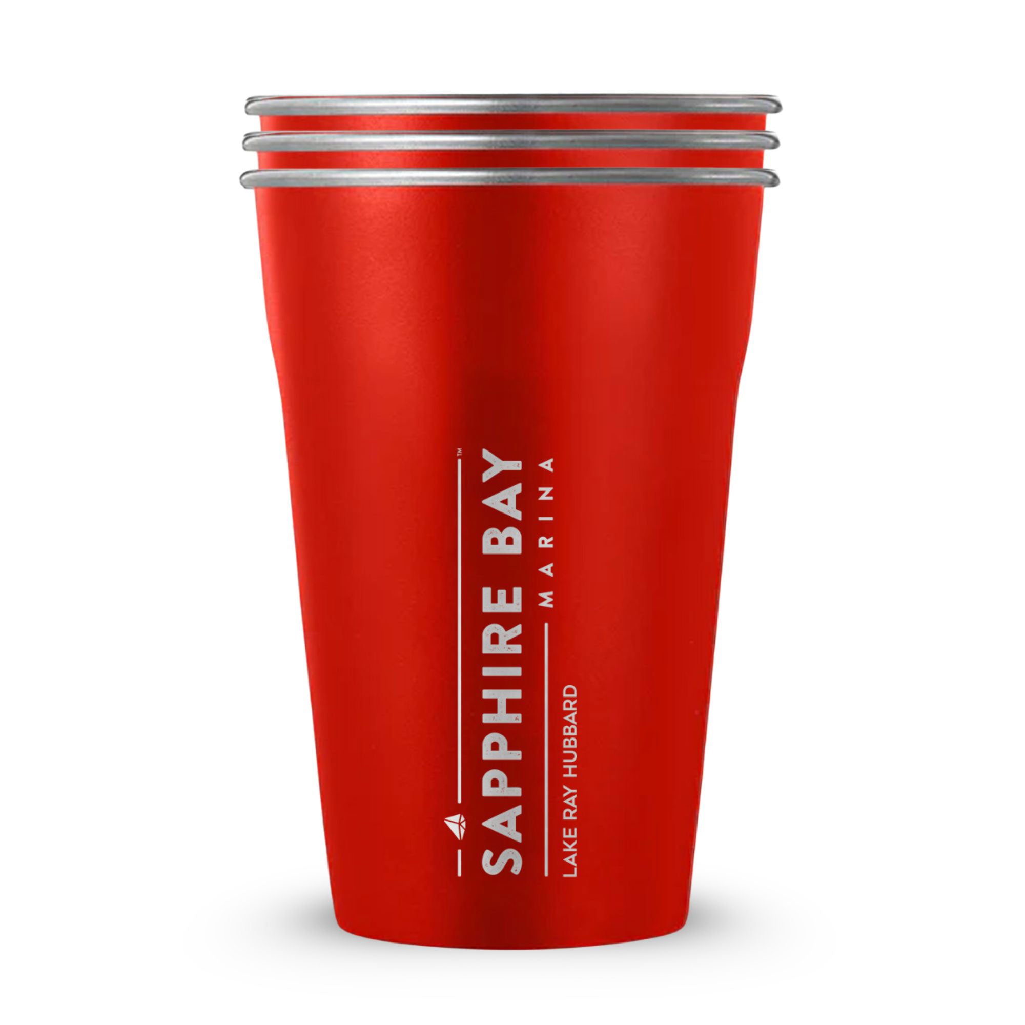 Sapphire Bay Marina Custom 20oz Stainless Steel Cups - 3 Pack