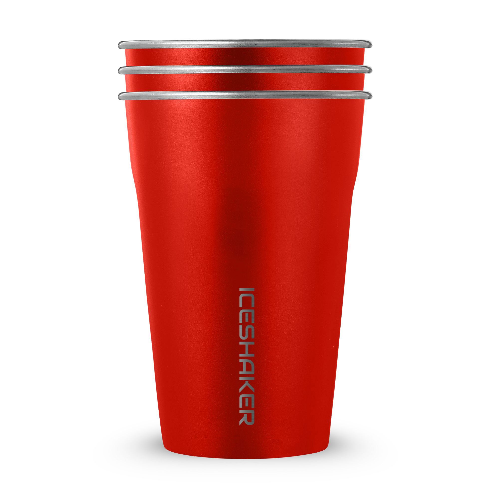 Red 20oz Stainless Steel Cups - 3 Pack