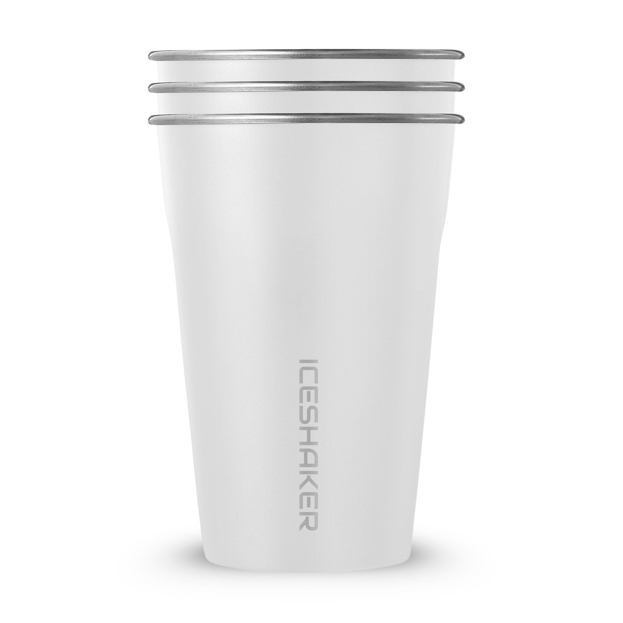 White 20oz Stainless Steel Cups - 3 Pack