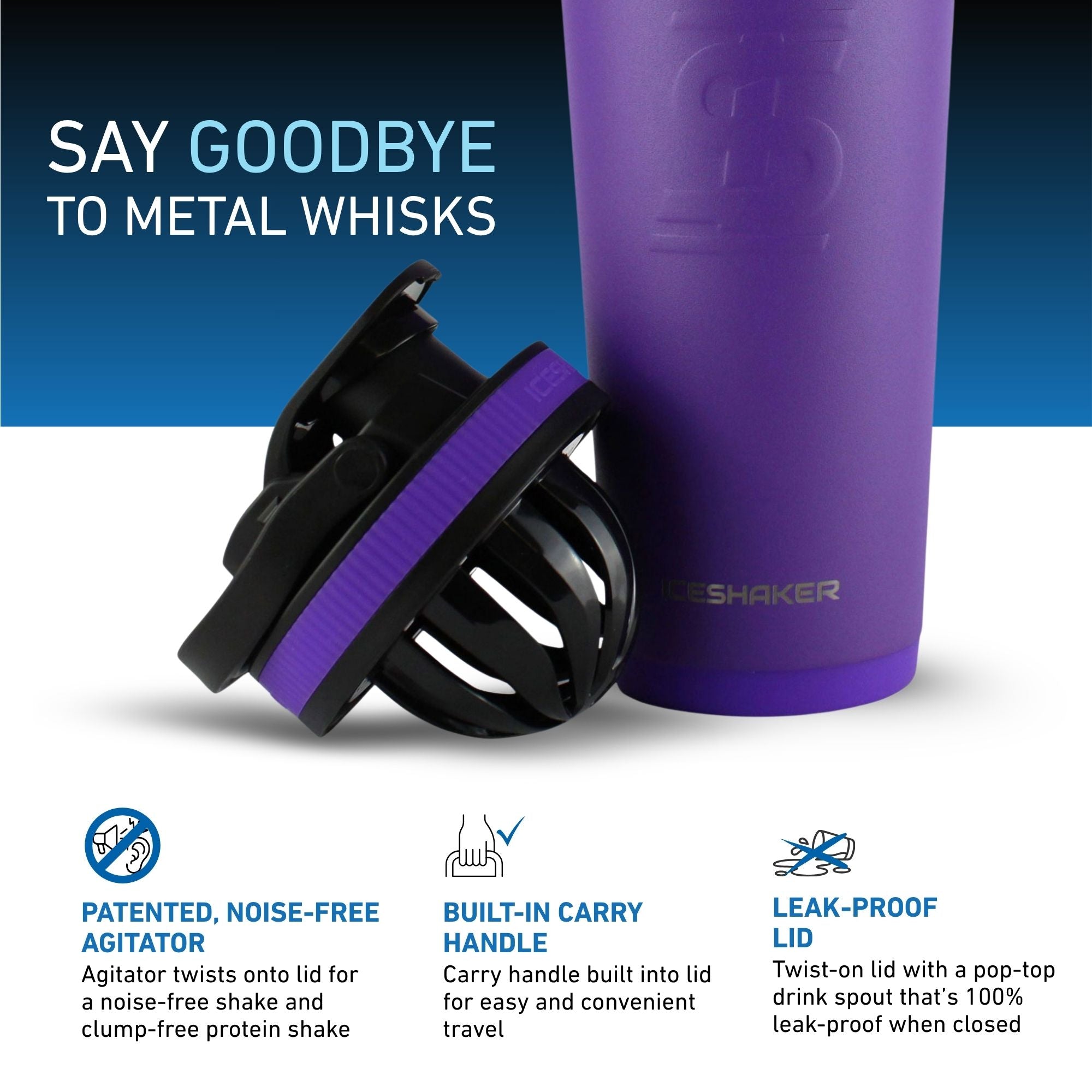 Purple Stainless Steel Shaker Bottle | As Seen on Shark Tank