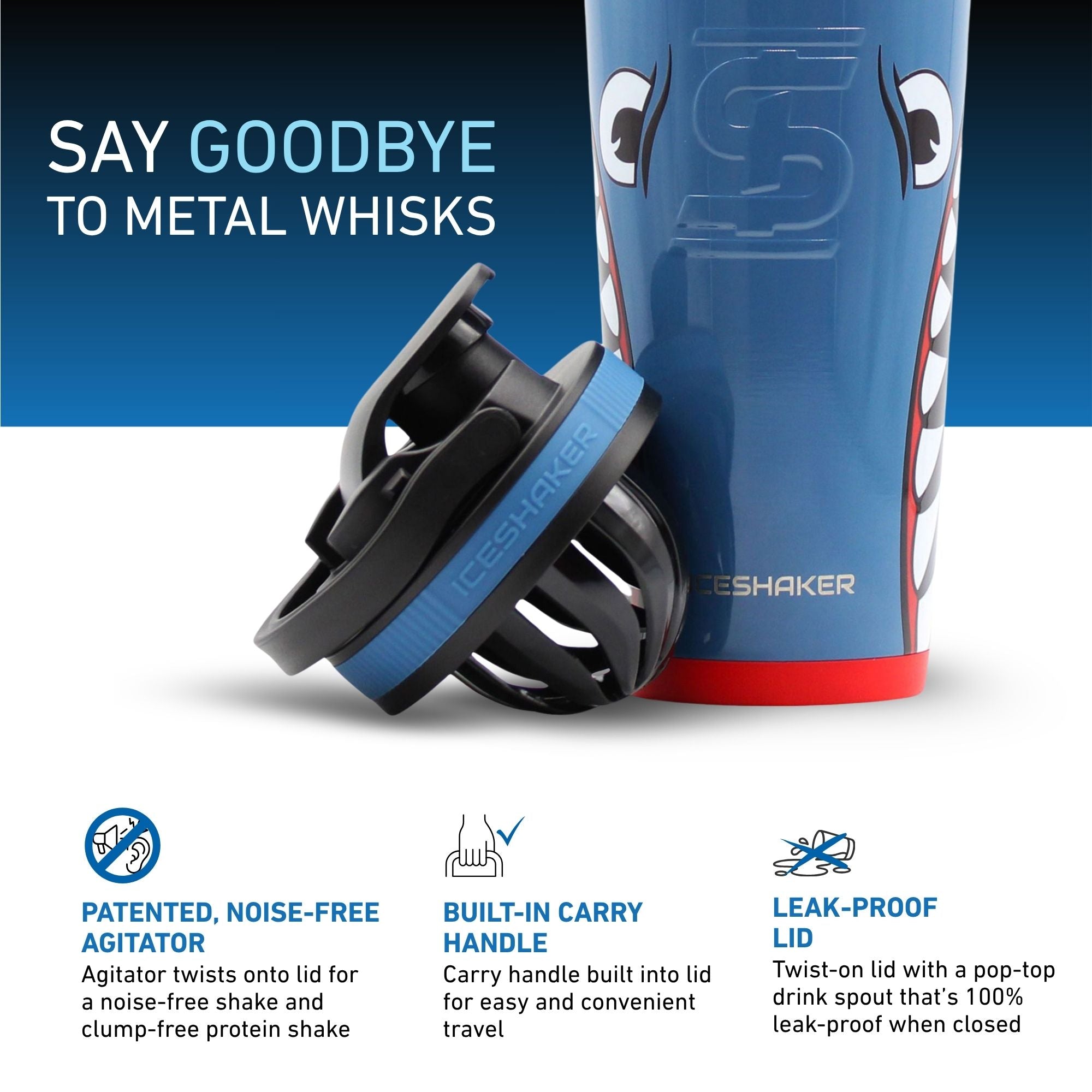 WWII Warhark Blue Bomber Insulated Shaker Bottle | Ice Shaker
