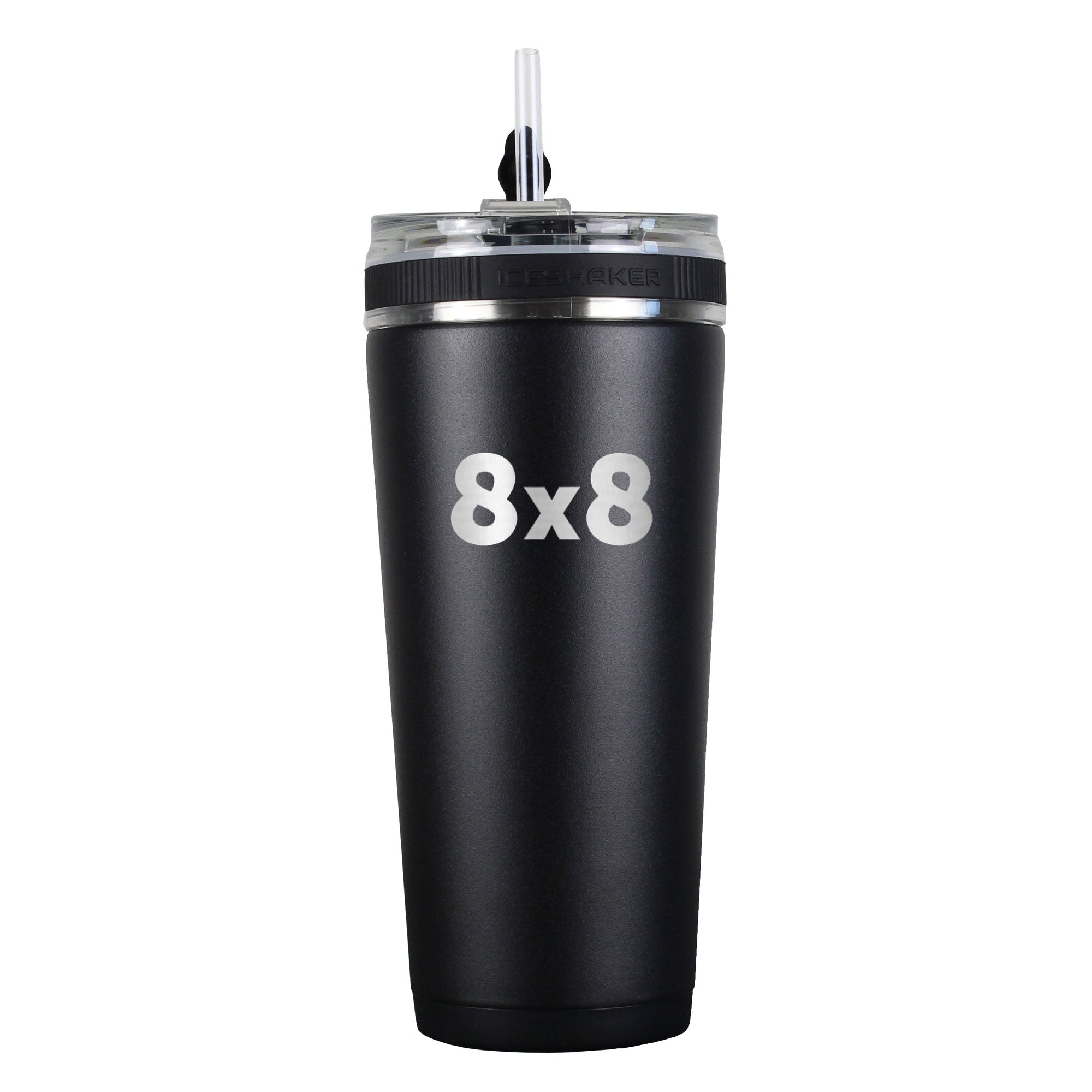 8x8 Custom 26oz Flex Bottle - Black