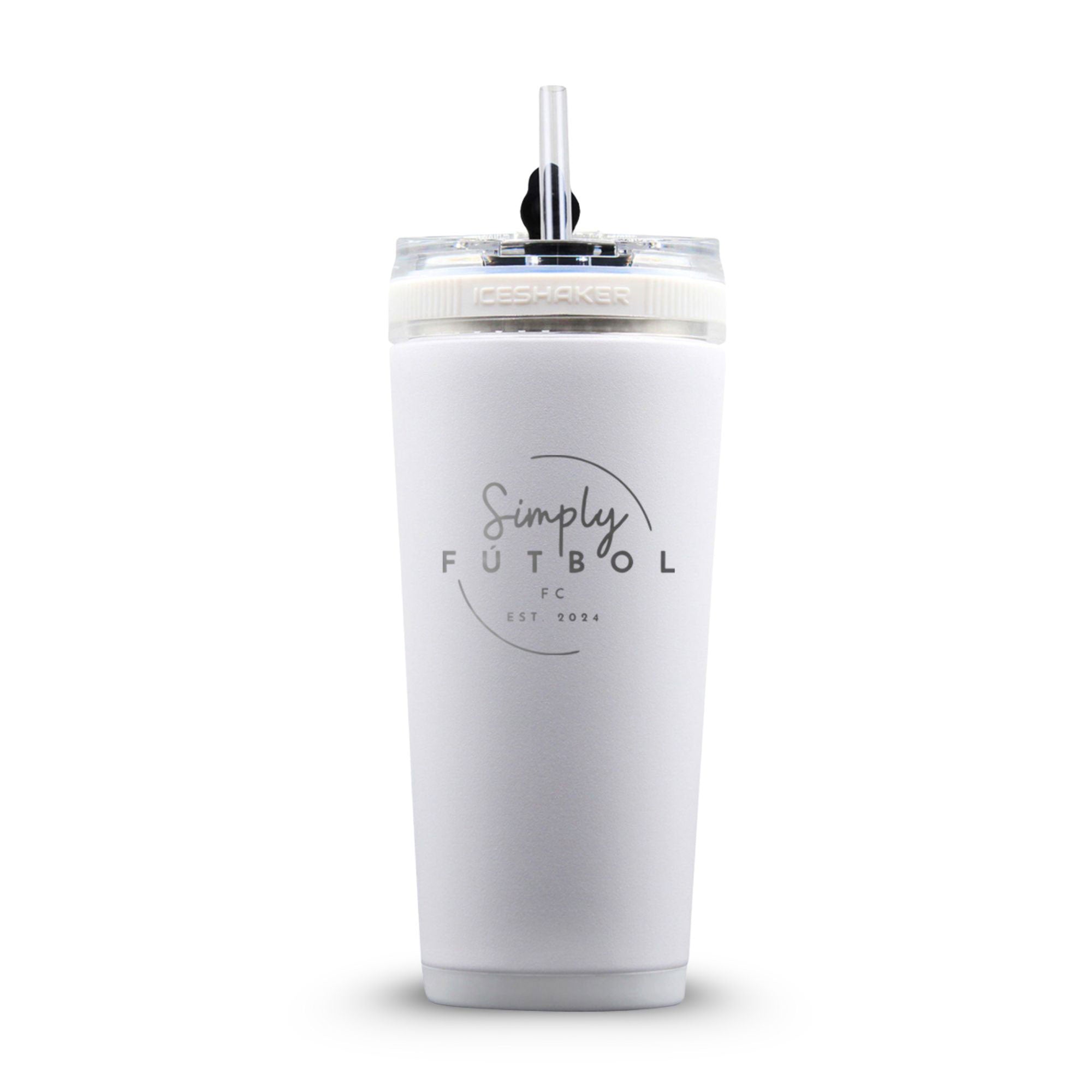 Custom Simply Futbol FC 26oz Flex Bottle - White