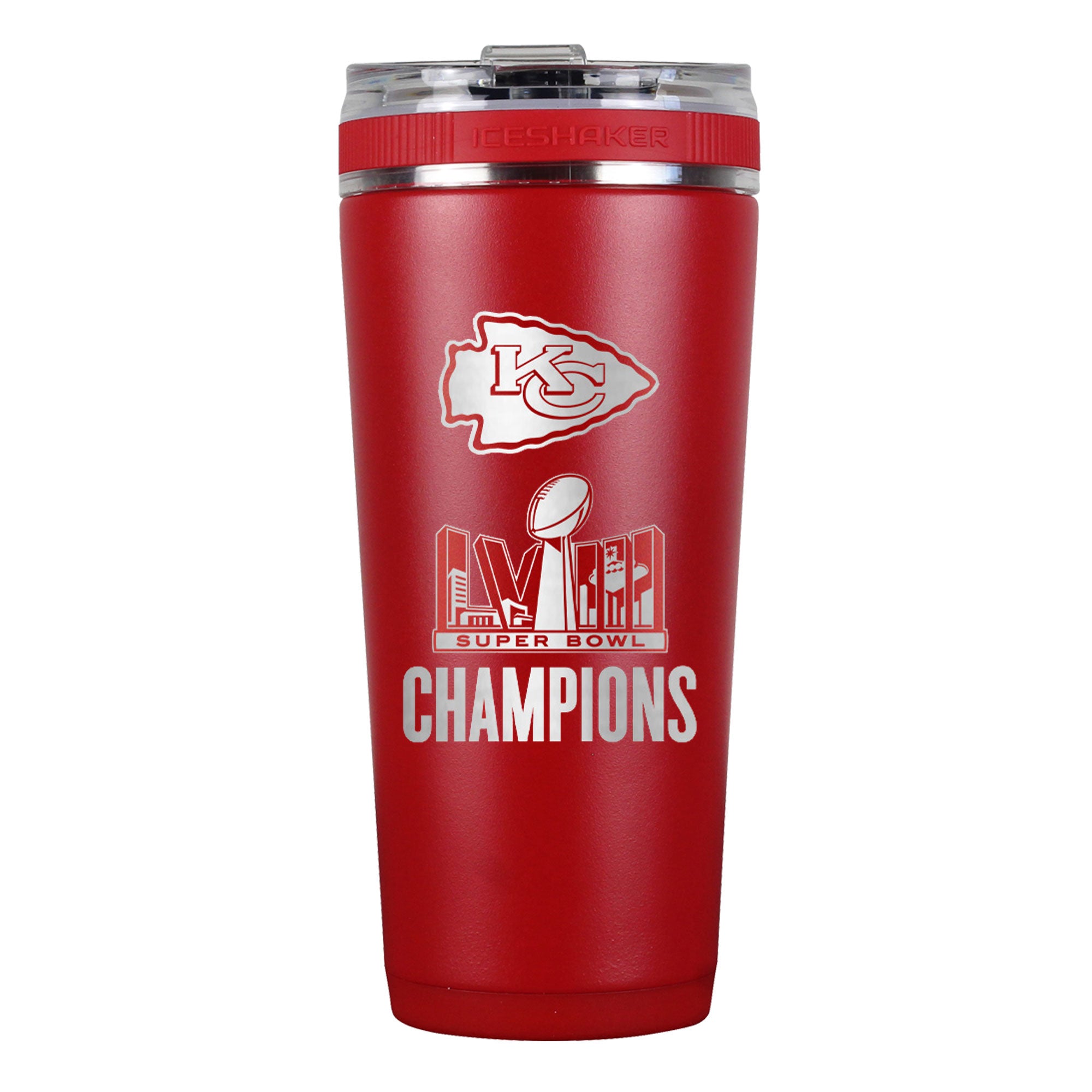 Officially Licensed Kansas City Chiefs Super Bowl LVIII Champions 26oz Flex Bottle - Red