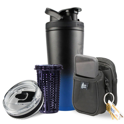 Navy Black Ombre 26oz Ice Shaker Bundle