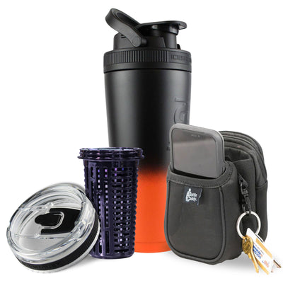 Orange Black Ombre 26oz Ice Shaker Bundle
